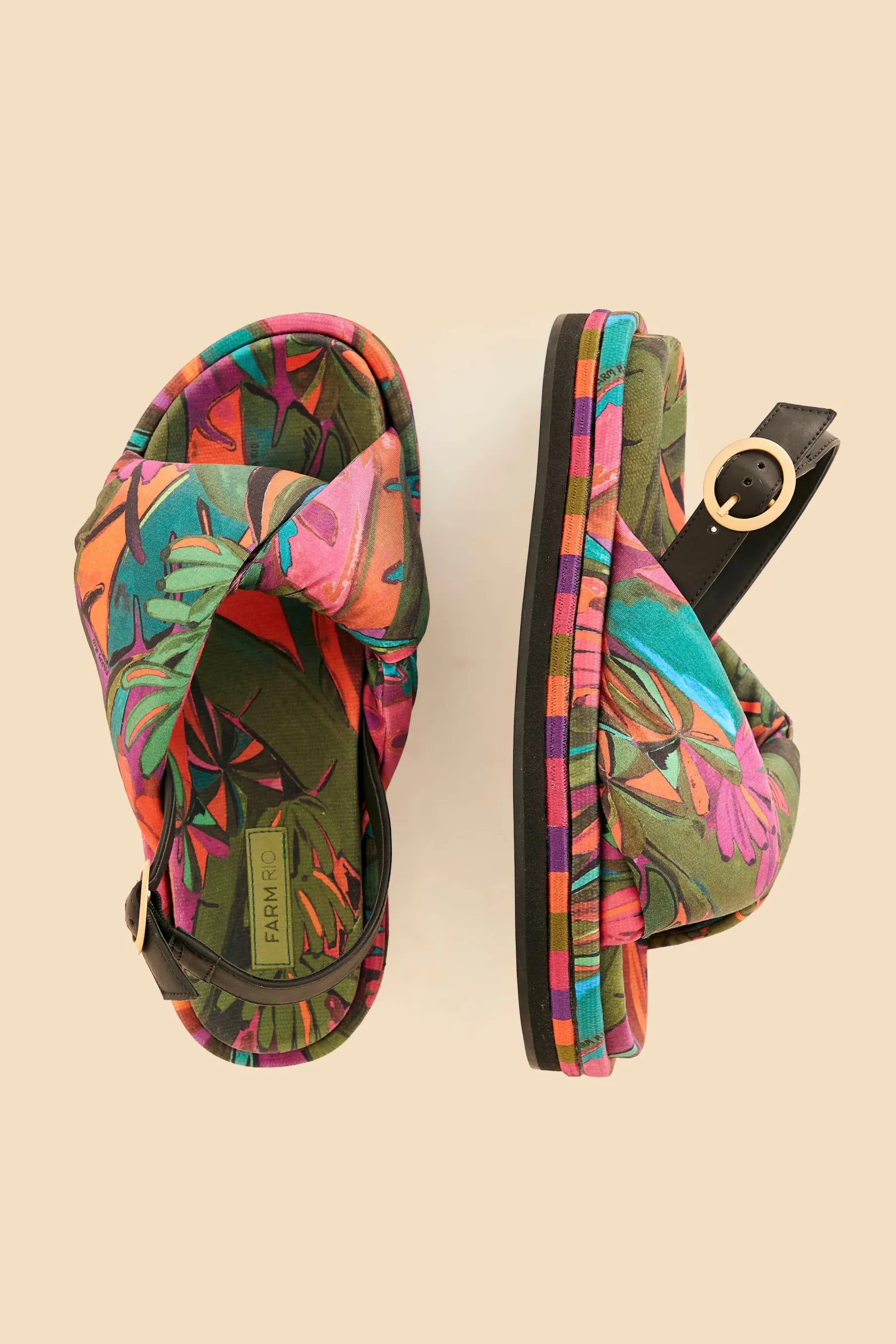 BANANA LEAVES PUFFY FLAT SANDAL
