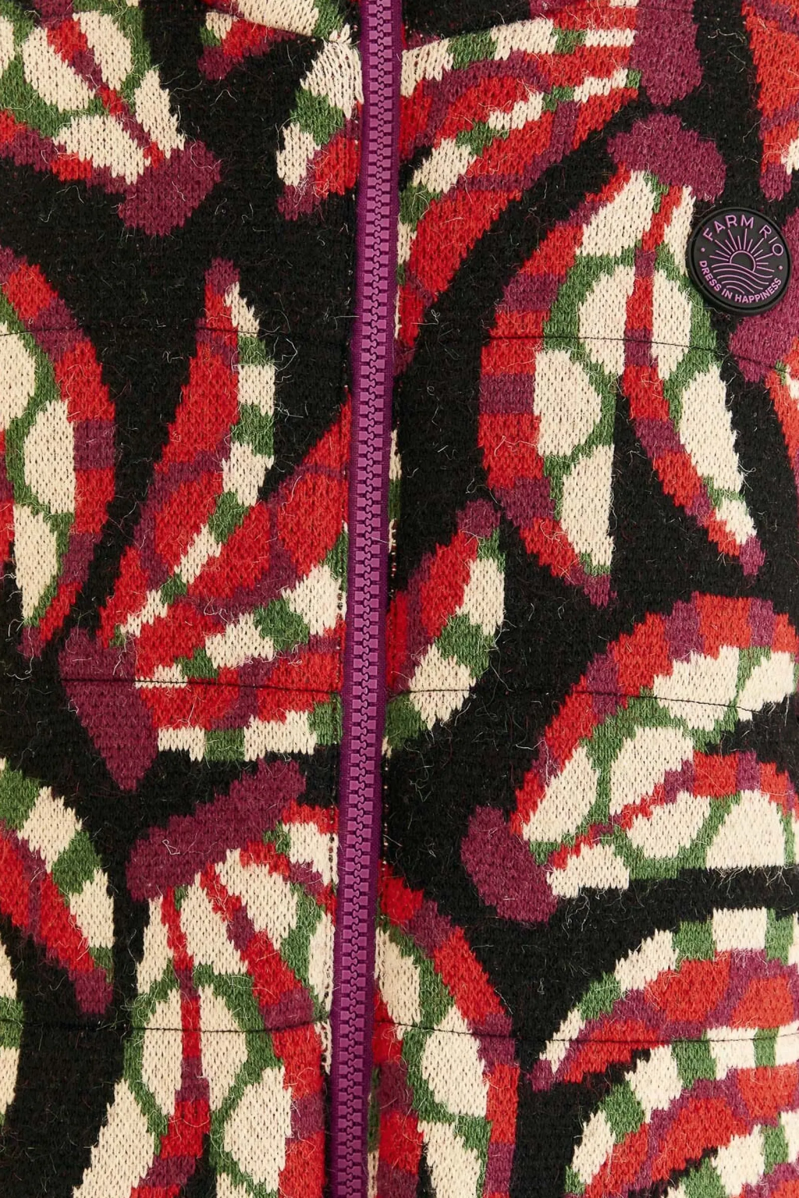 BLACK BANANA DOTS TRICOT REVERSIBLE PUFFER JACKET