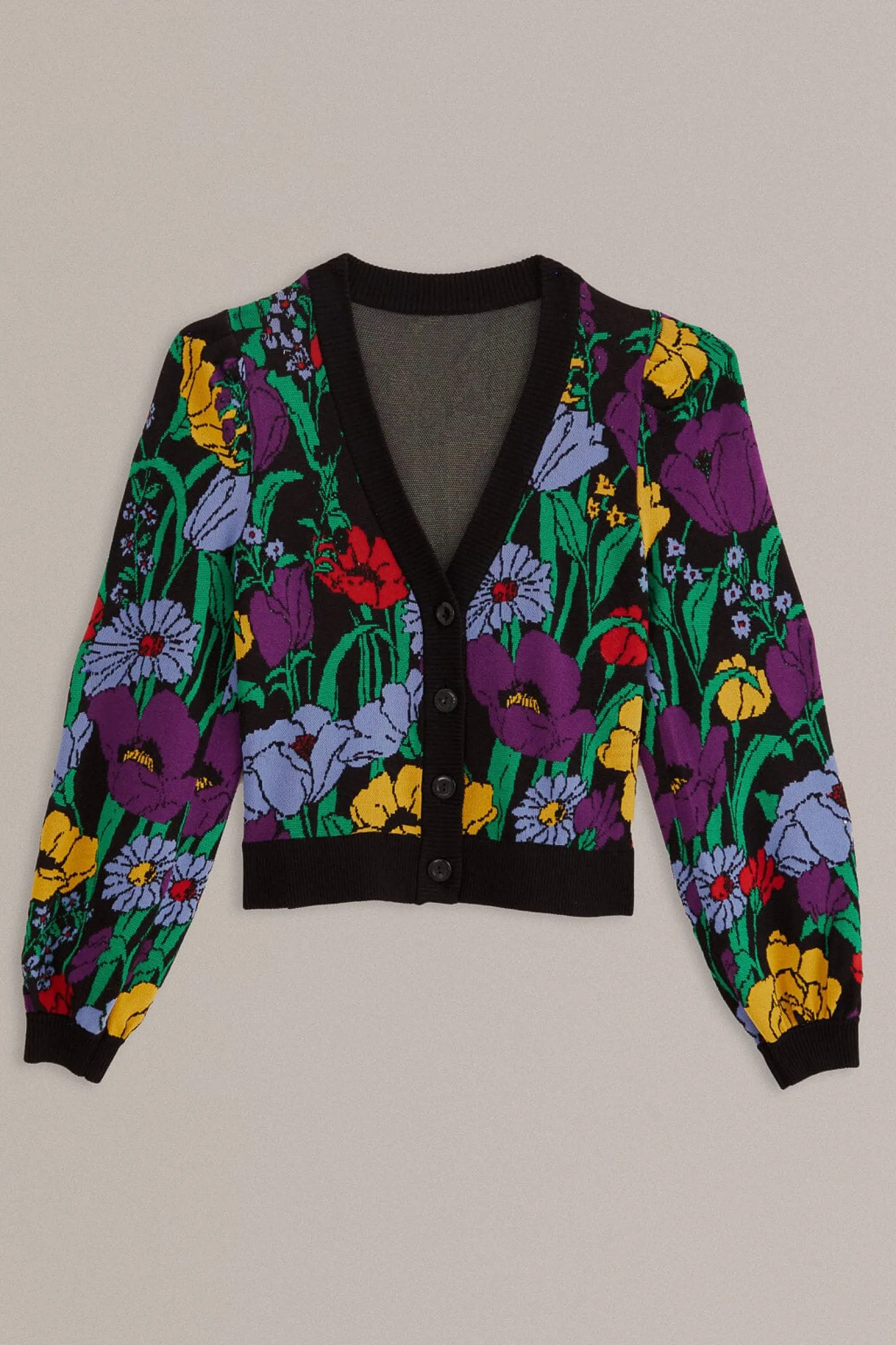 BLACK BUCOLIC GARDEN KNIT CARDIGAN