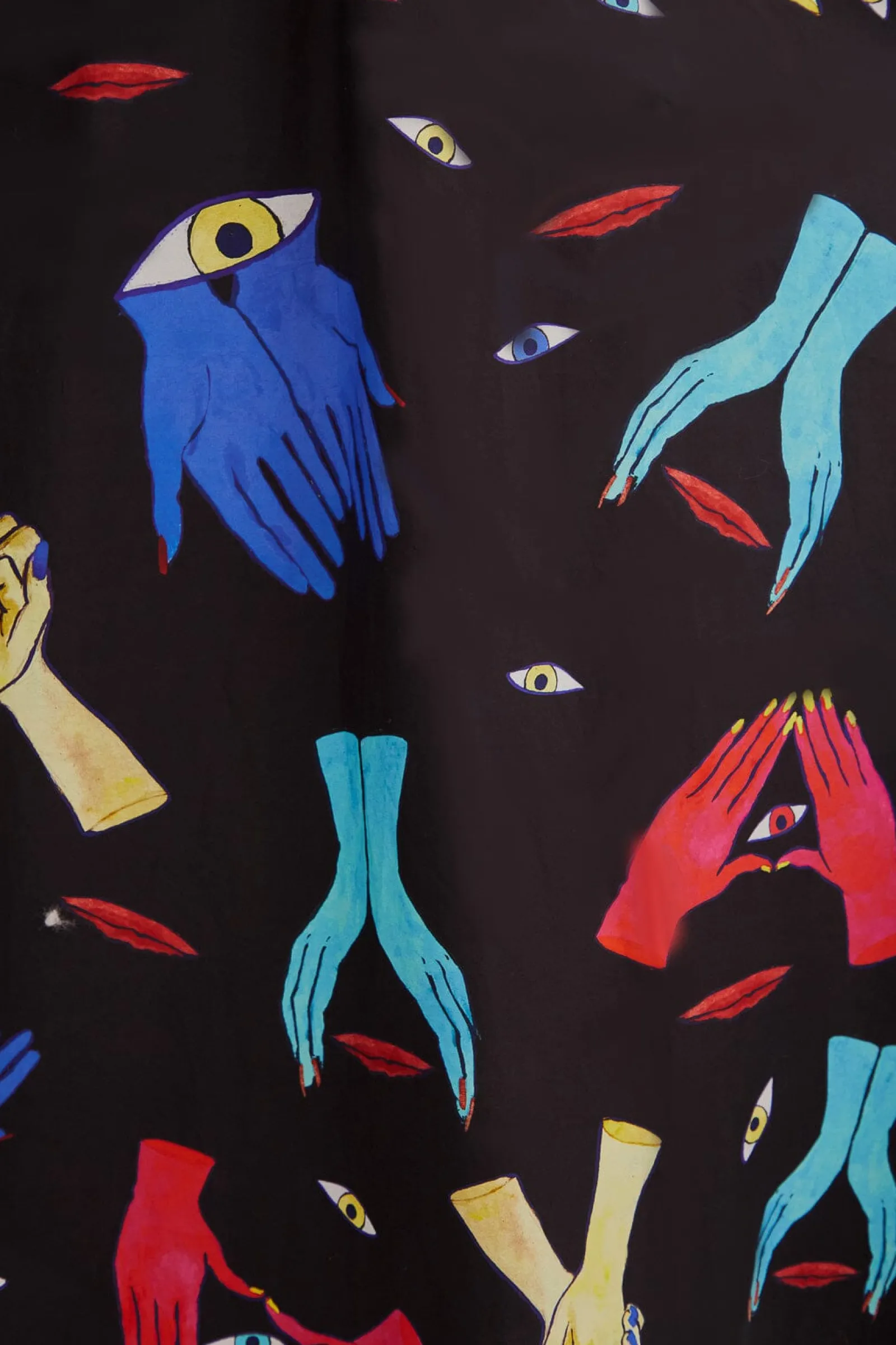 BLACK COLORFUL TOGETHER SHORT SLEEVE MIDI DRESS