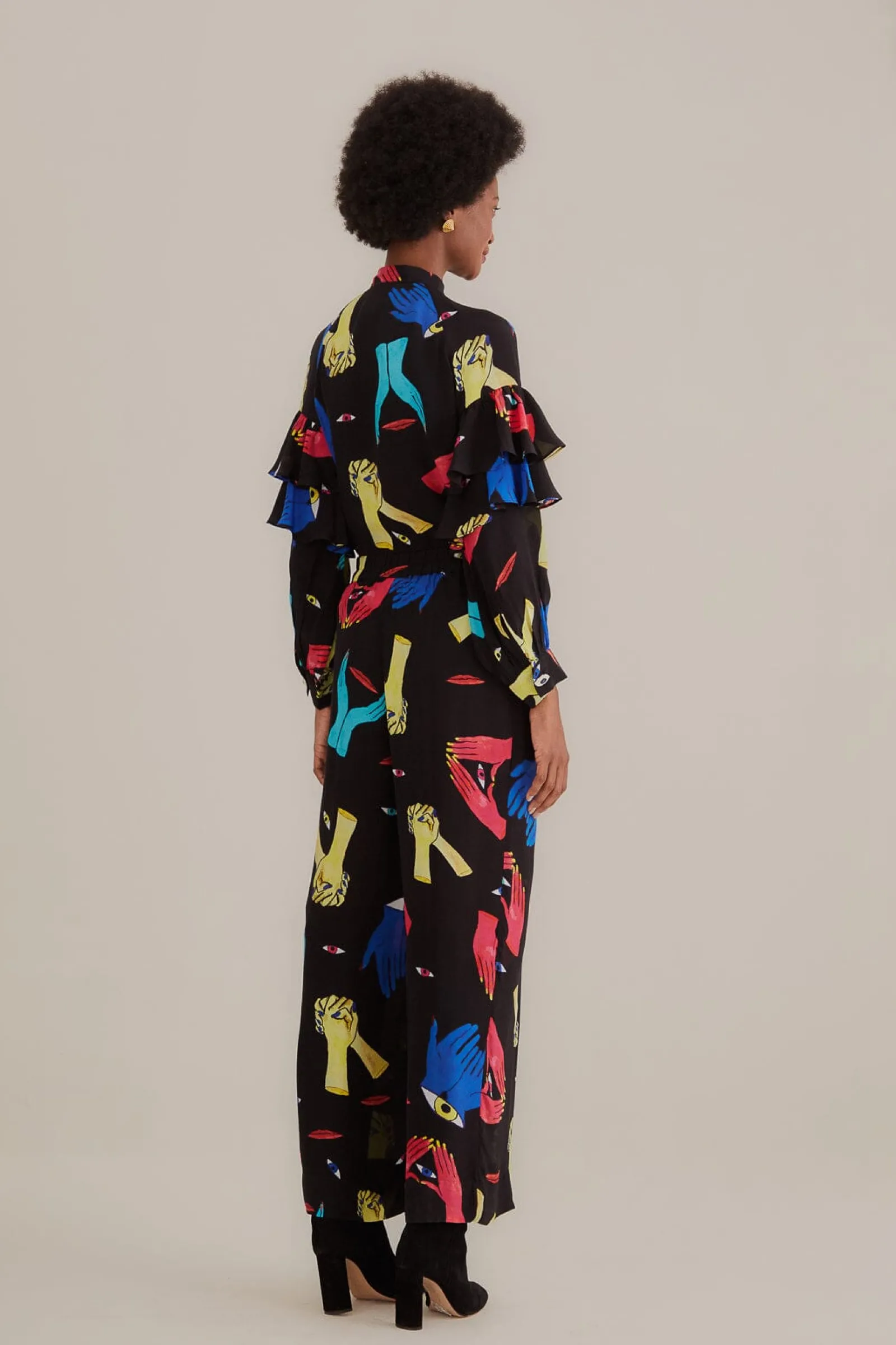 BLACK COLORFUL TOGETHER PANTS