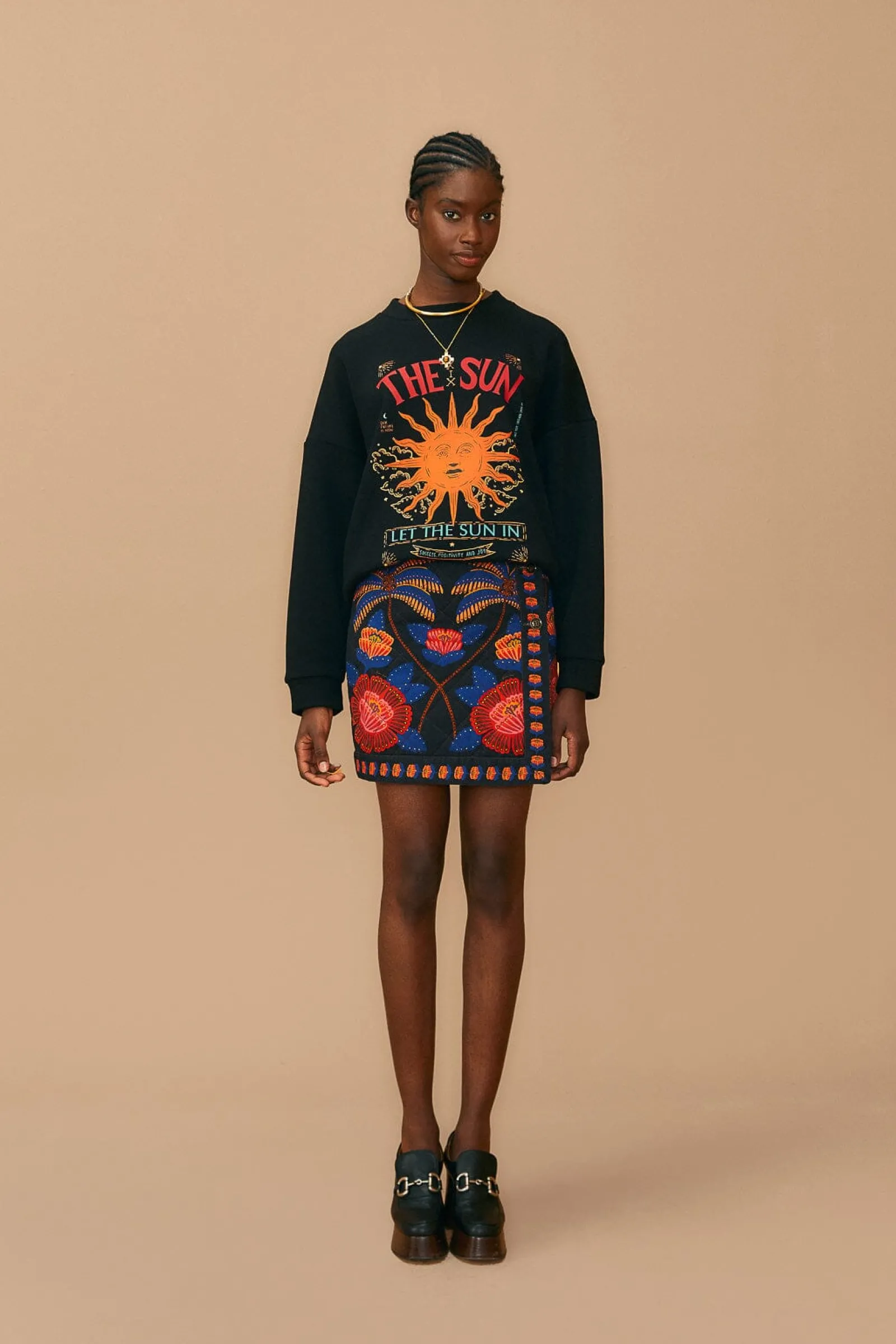 BLACK LIVING BLOOM MINI SKIRT