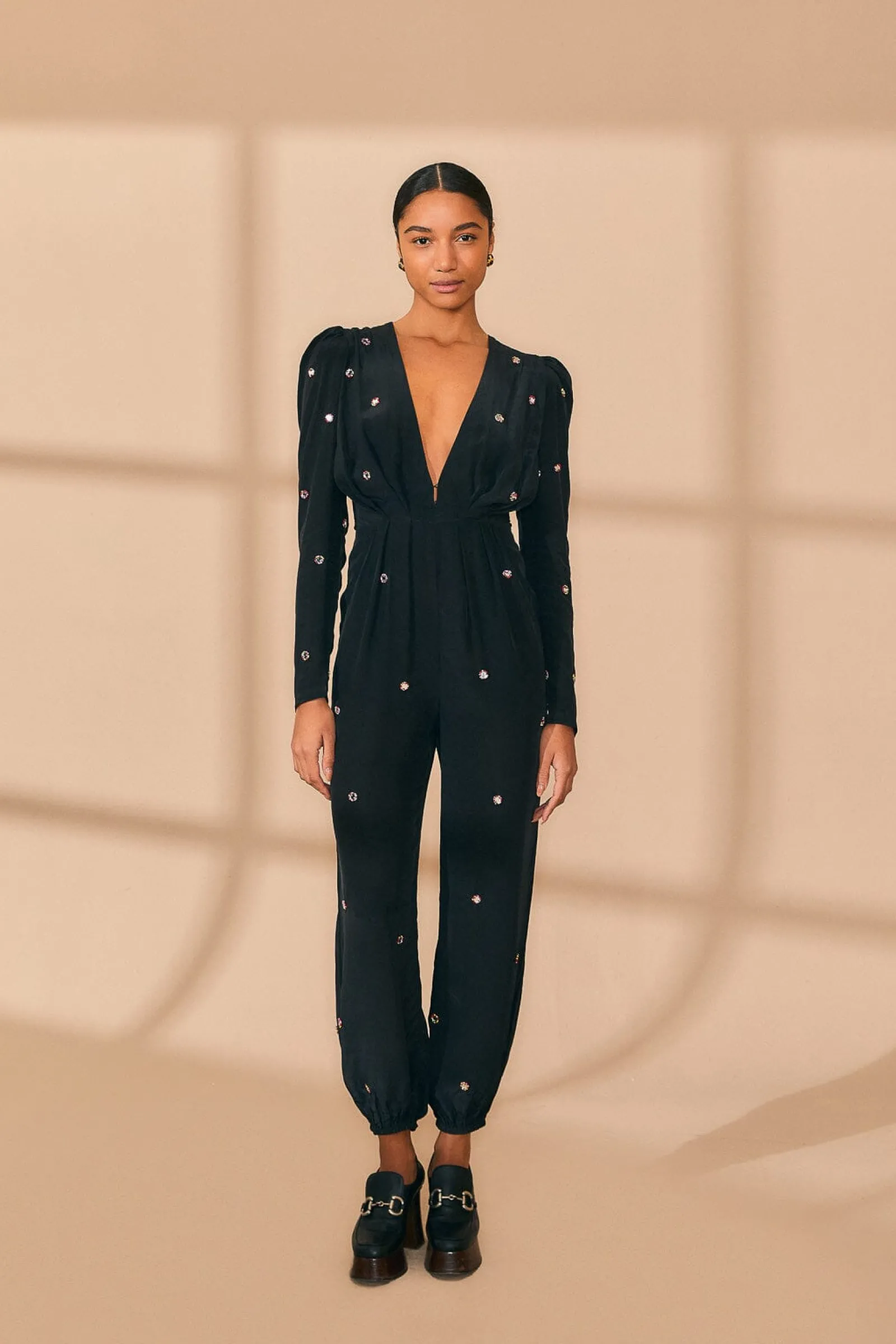  BLACK MIRROR EMBROIDERED JUMPSUIT