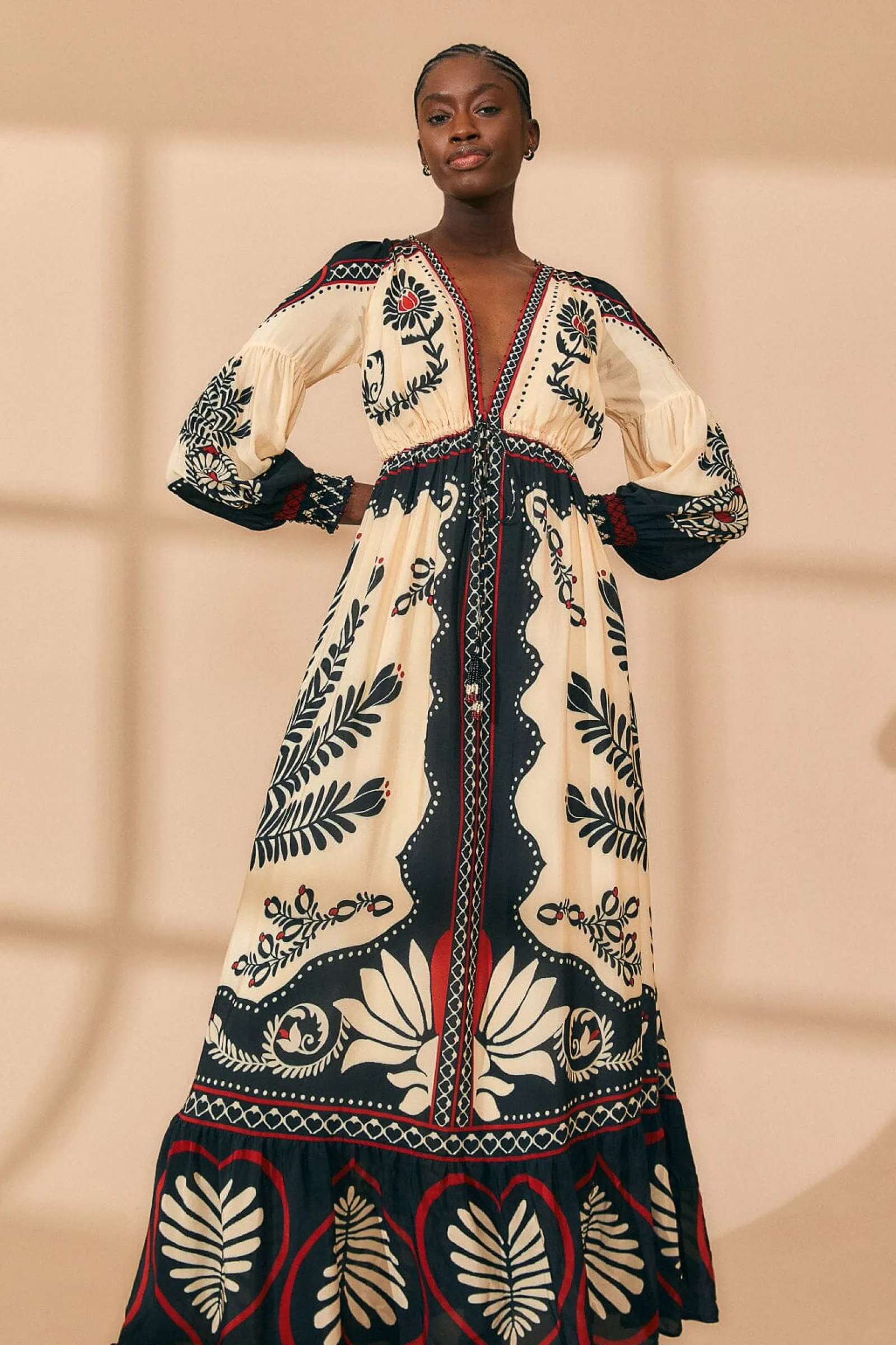 BLACK PASSION SCARF MAXI DRESS