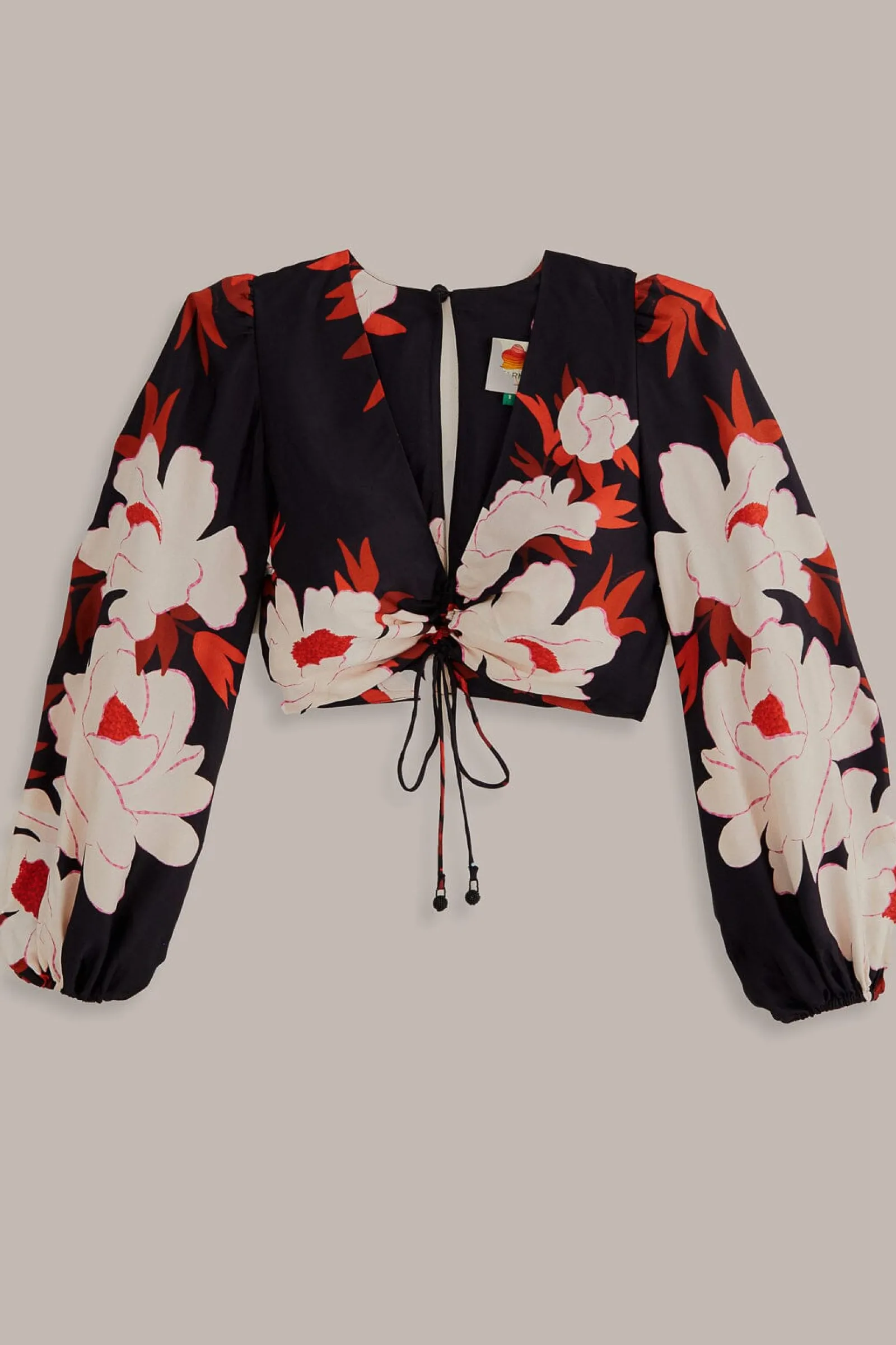 BLACK PEONY LONG SLEEVE BLOUSE