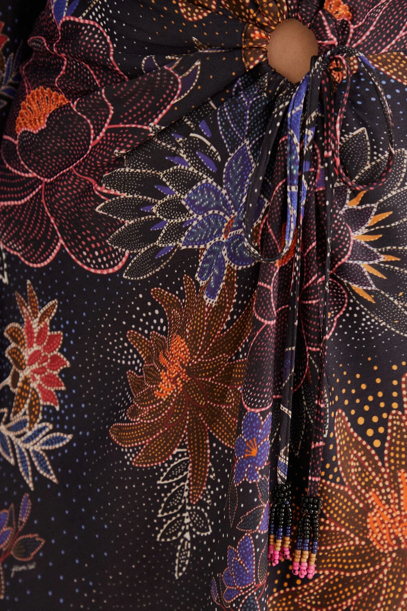 BLACK SPARKLE FLOWERS MINI DRESS