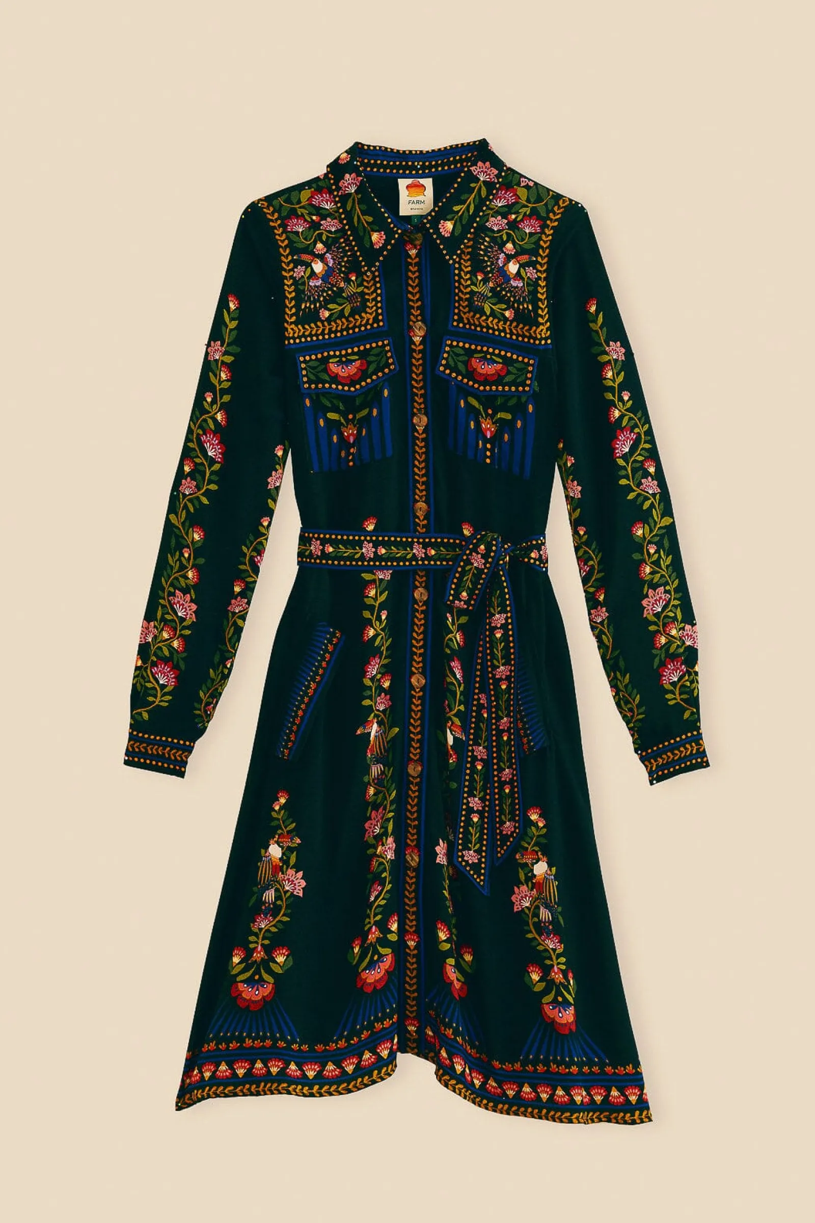 BLACK TOUCAN GARDEN MIDI DRESS