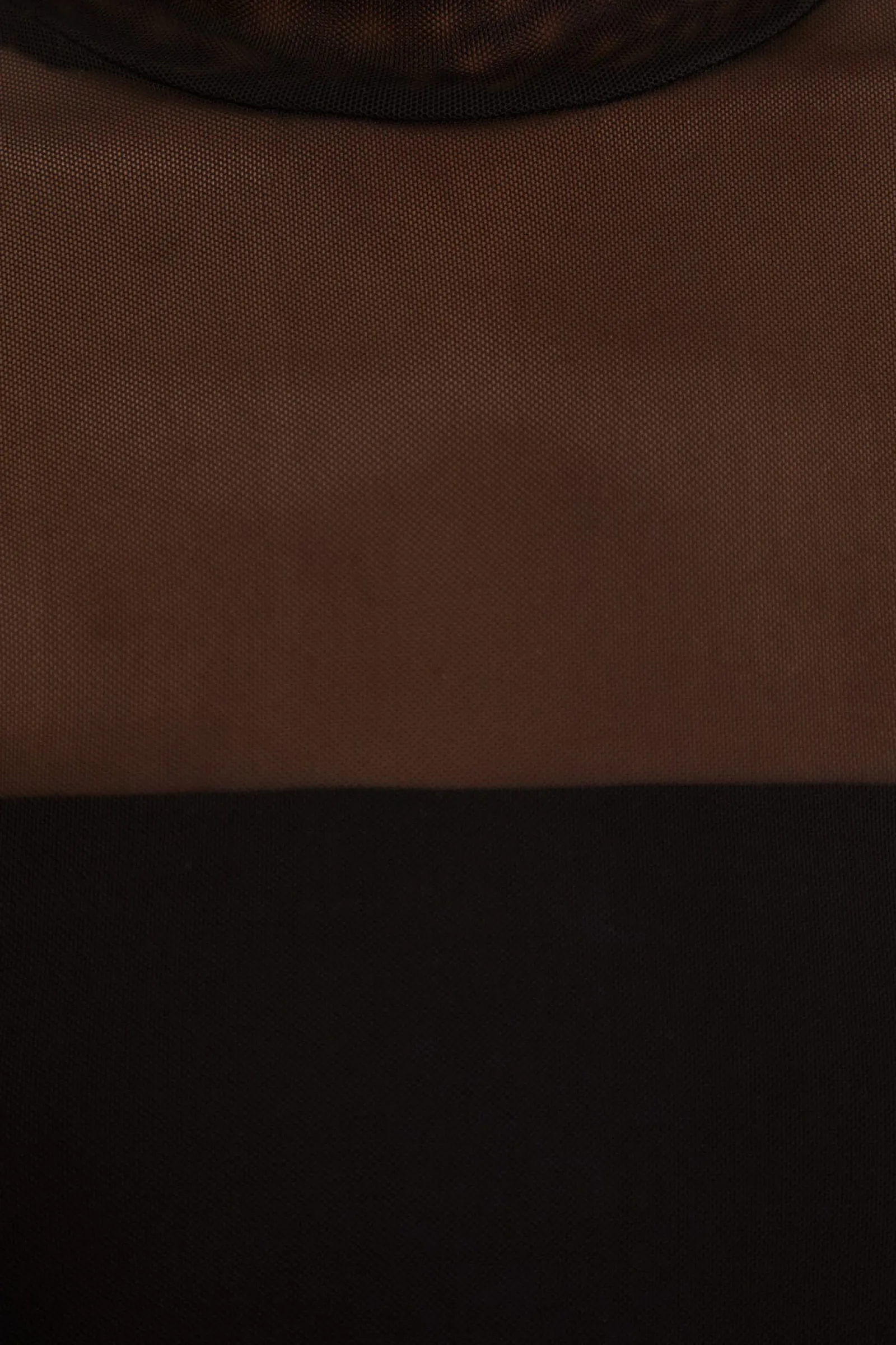 BLACK TULLE LONG SLEEVE BLOUSE