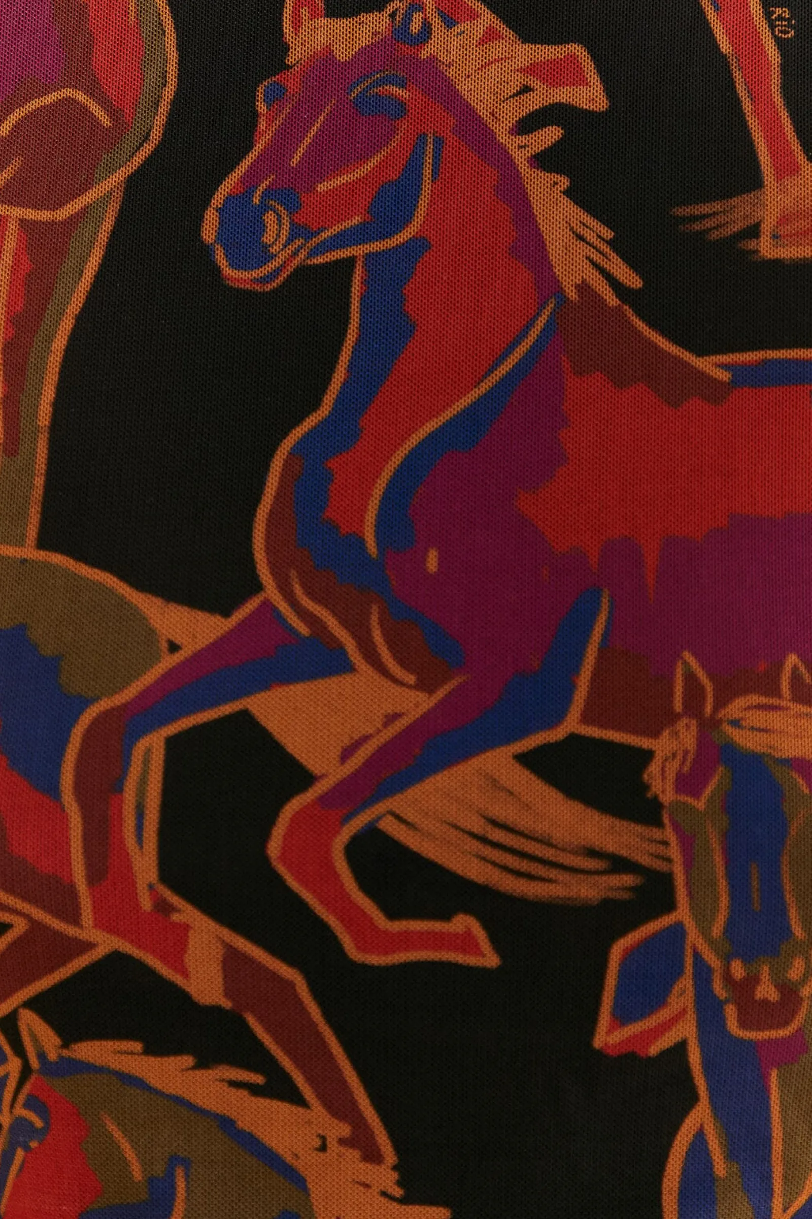 BLACK WILD HORSES TULLE BLOUSE