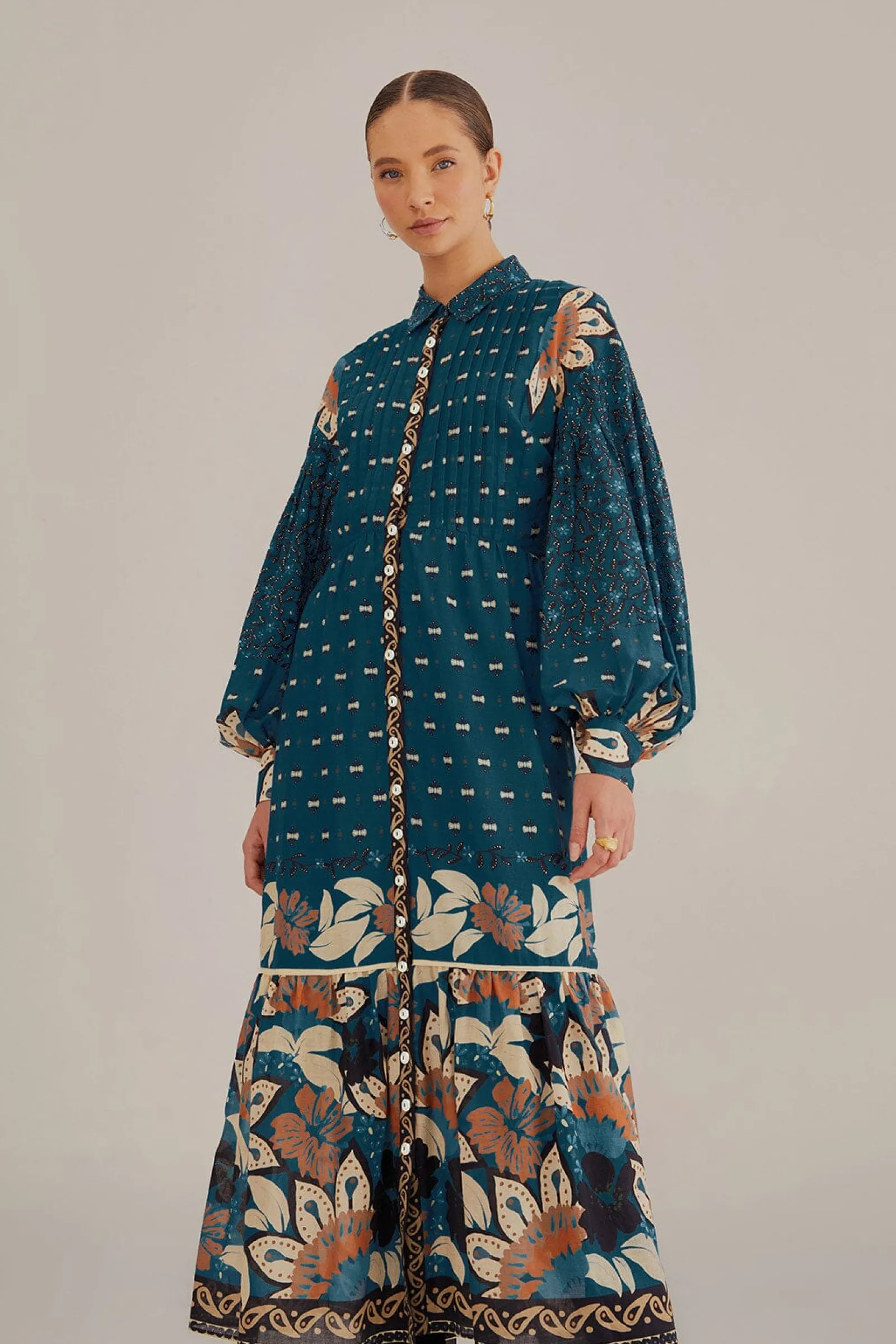 BLUE AINIKA CHILL MAXI SHIRTDRESS