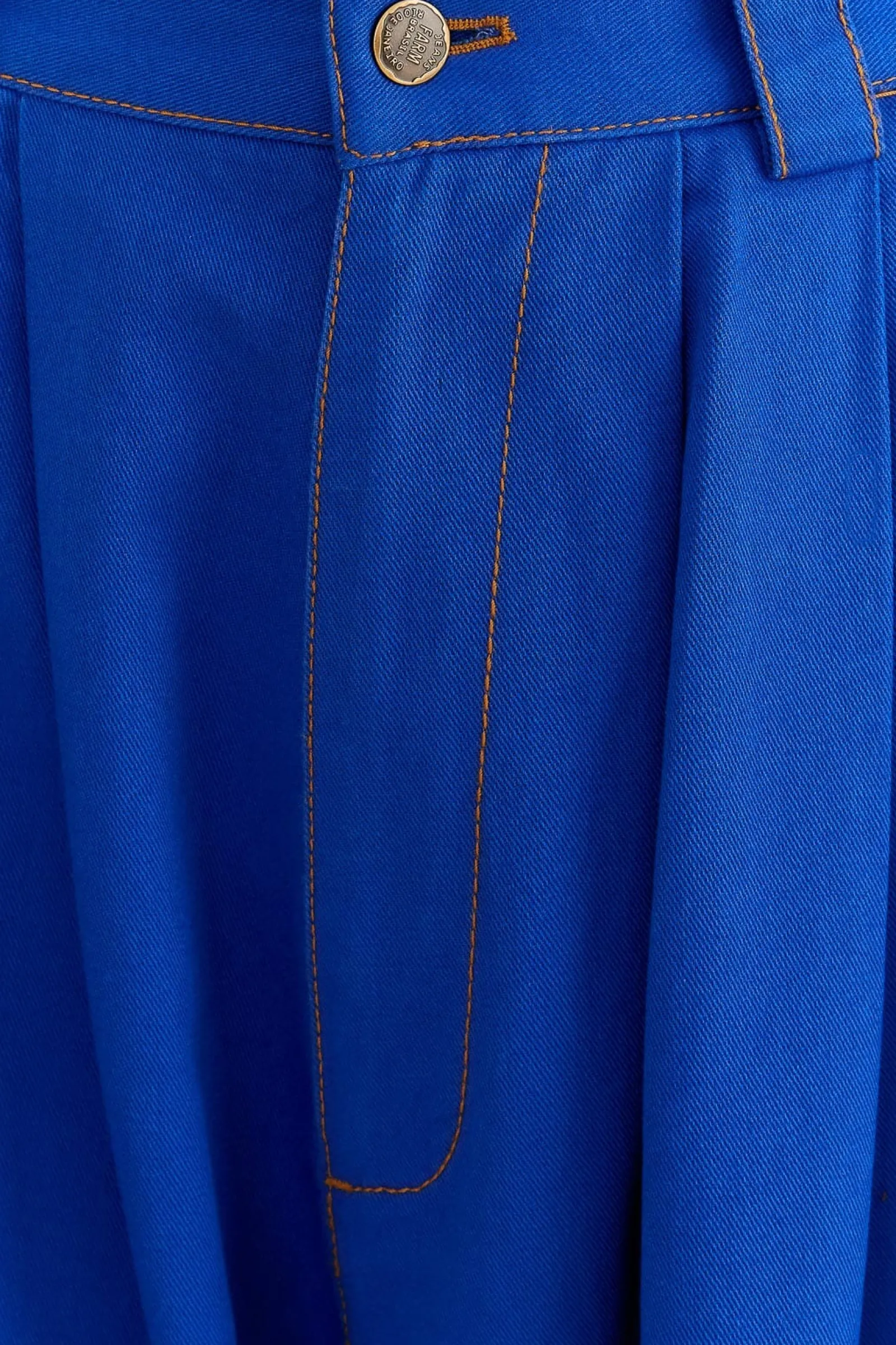 BLUE CANVAS MAXI PLEATED PANTS