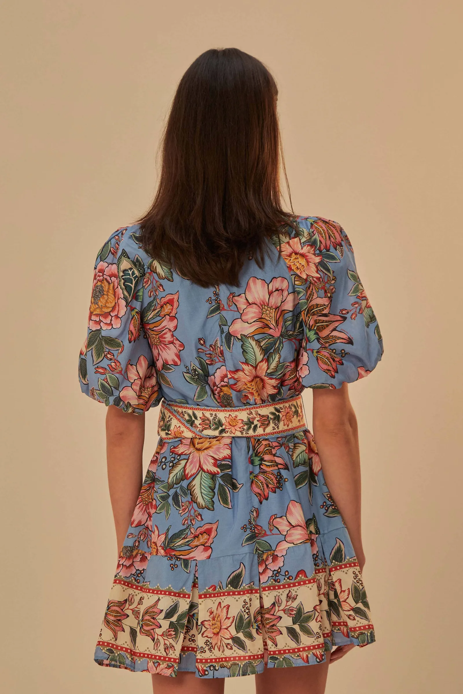 BLUE WONDERFUL BOUQUET MINI DRESS