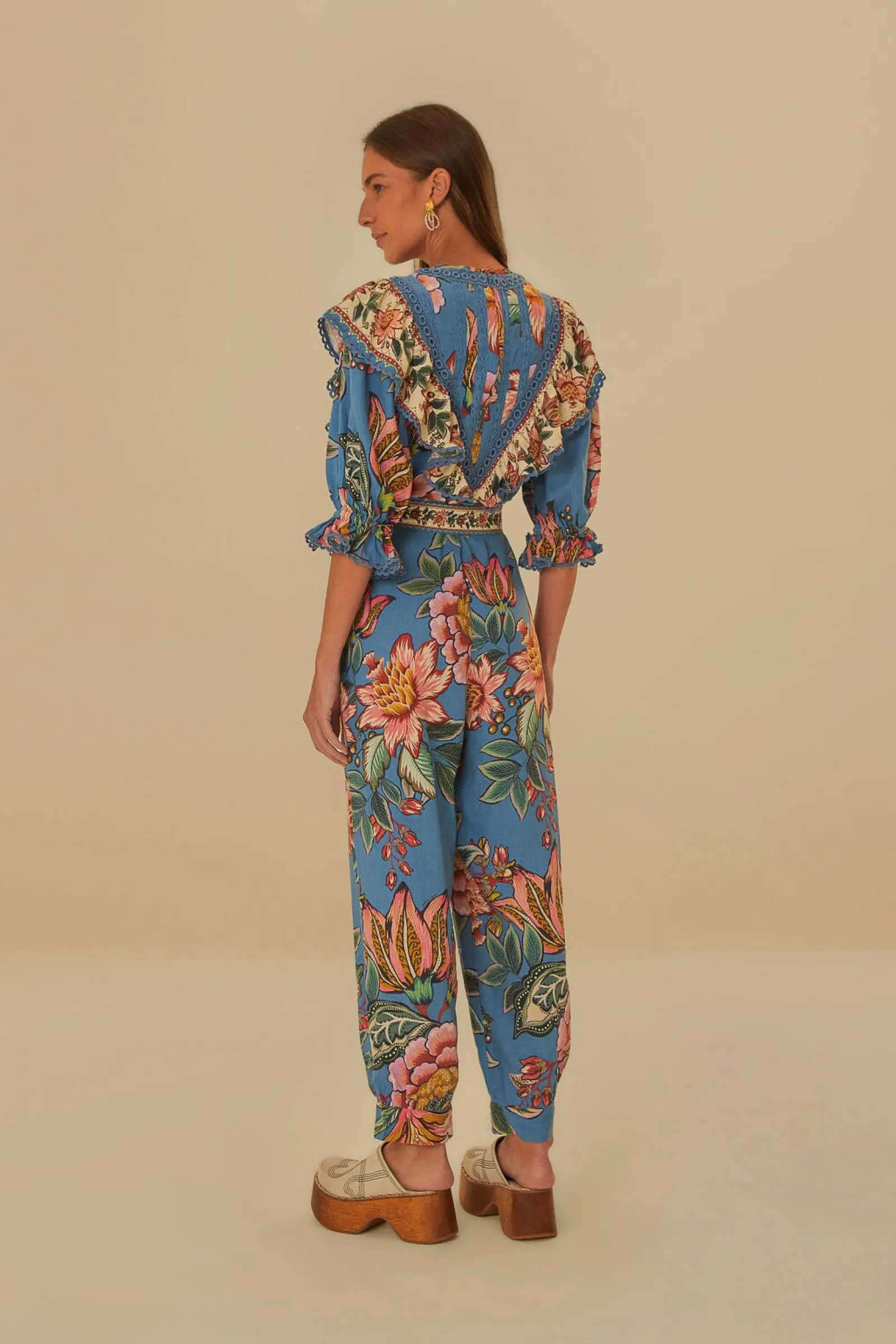 BLUE WONDERFUL BOUQUET LENZING™ ECOVERO™ EUROFLAX™ JUMPSUIT