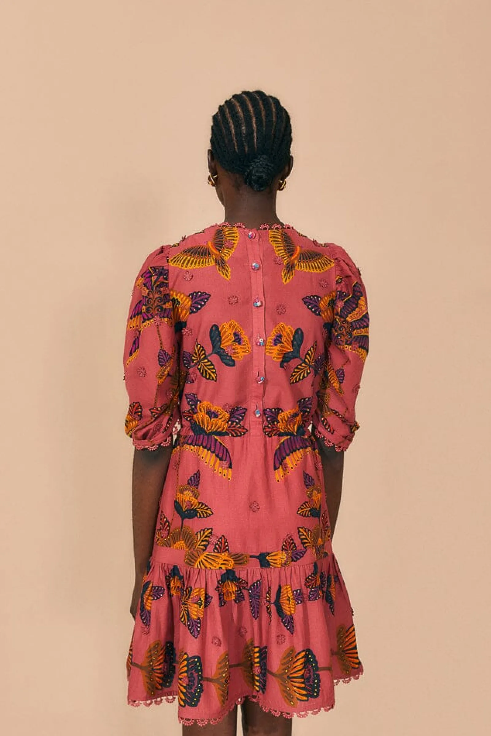 BLUSH LIVING BLOOM SHORT SLEEVE MINI DRESS