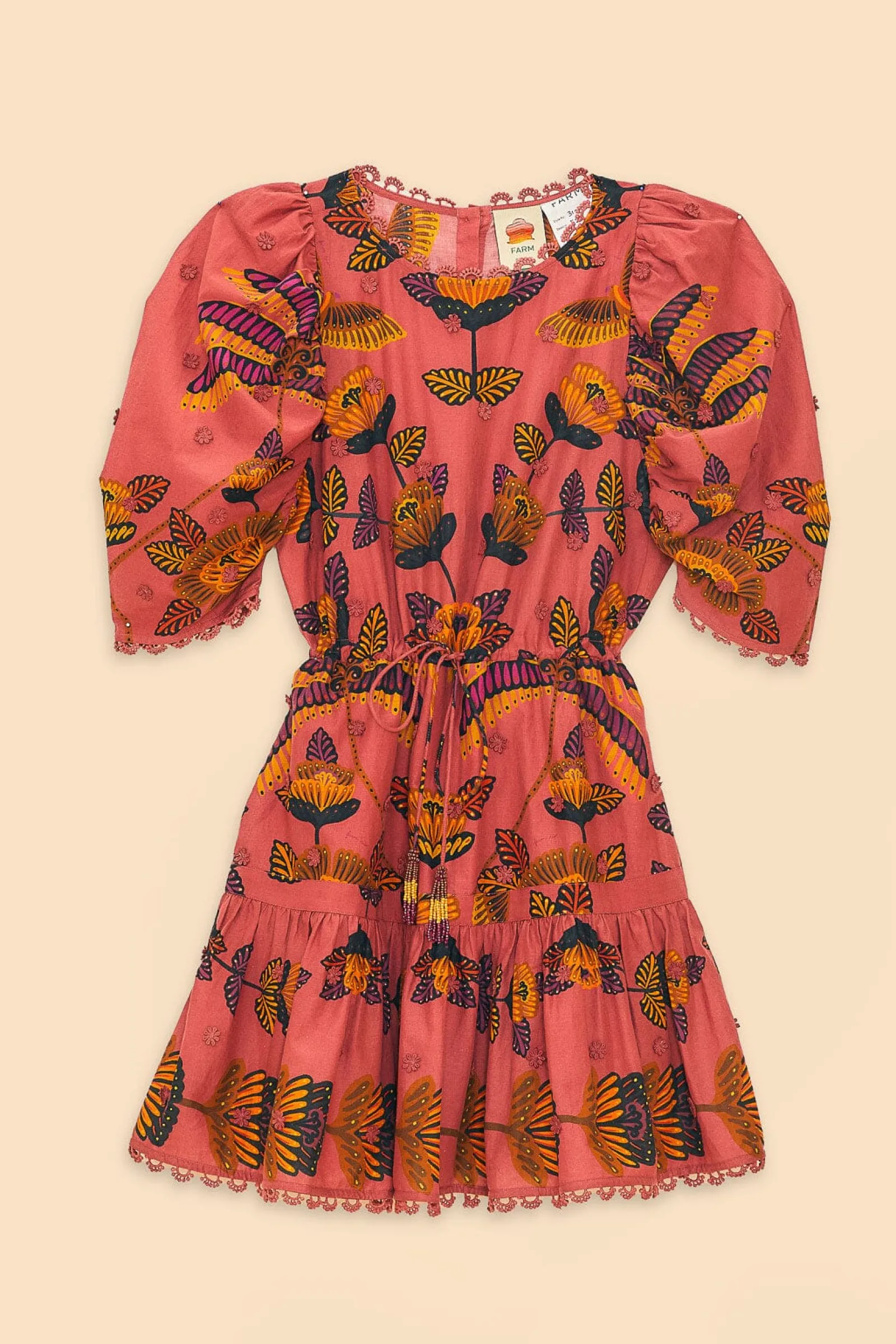 BLUSH LIVING BLOOM SHORT SLEEVE MINI DRESS