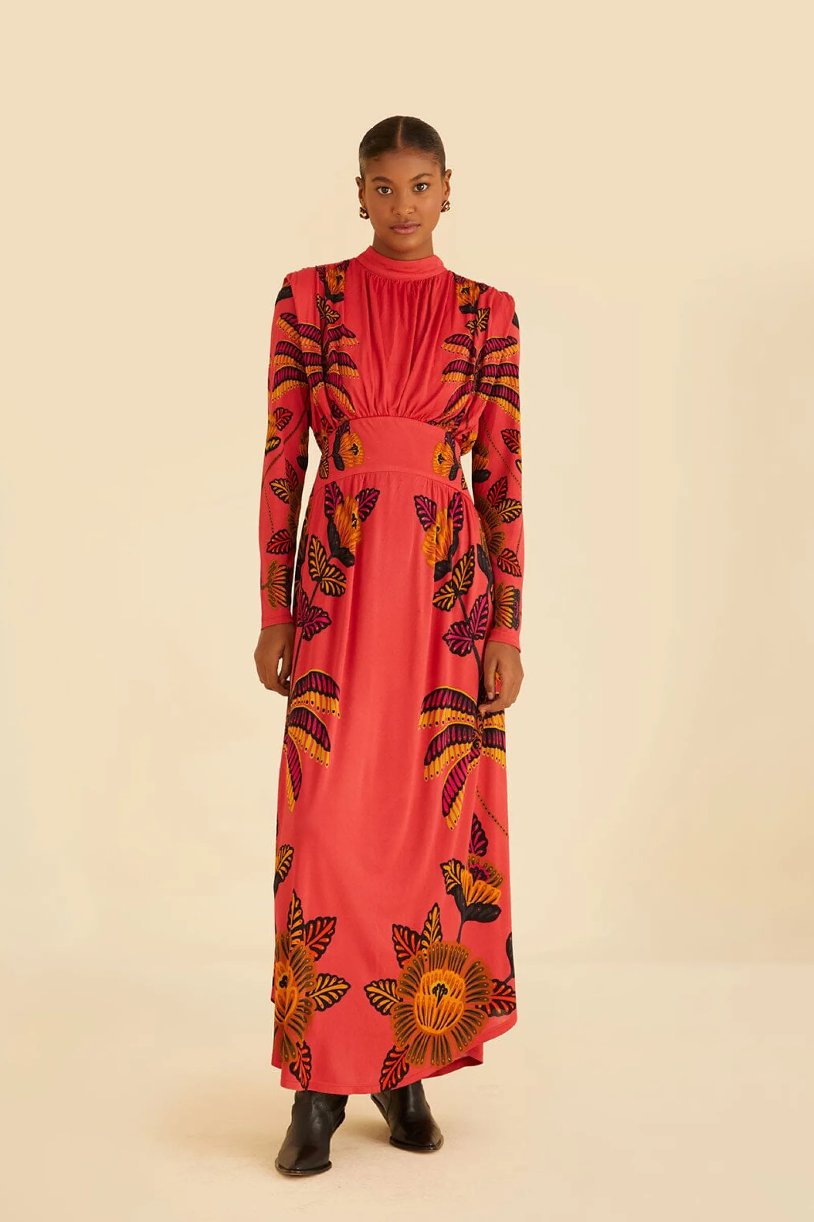  BLUSH LIVING BLOOM HIGH NECK MAXI DRESS