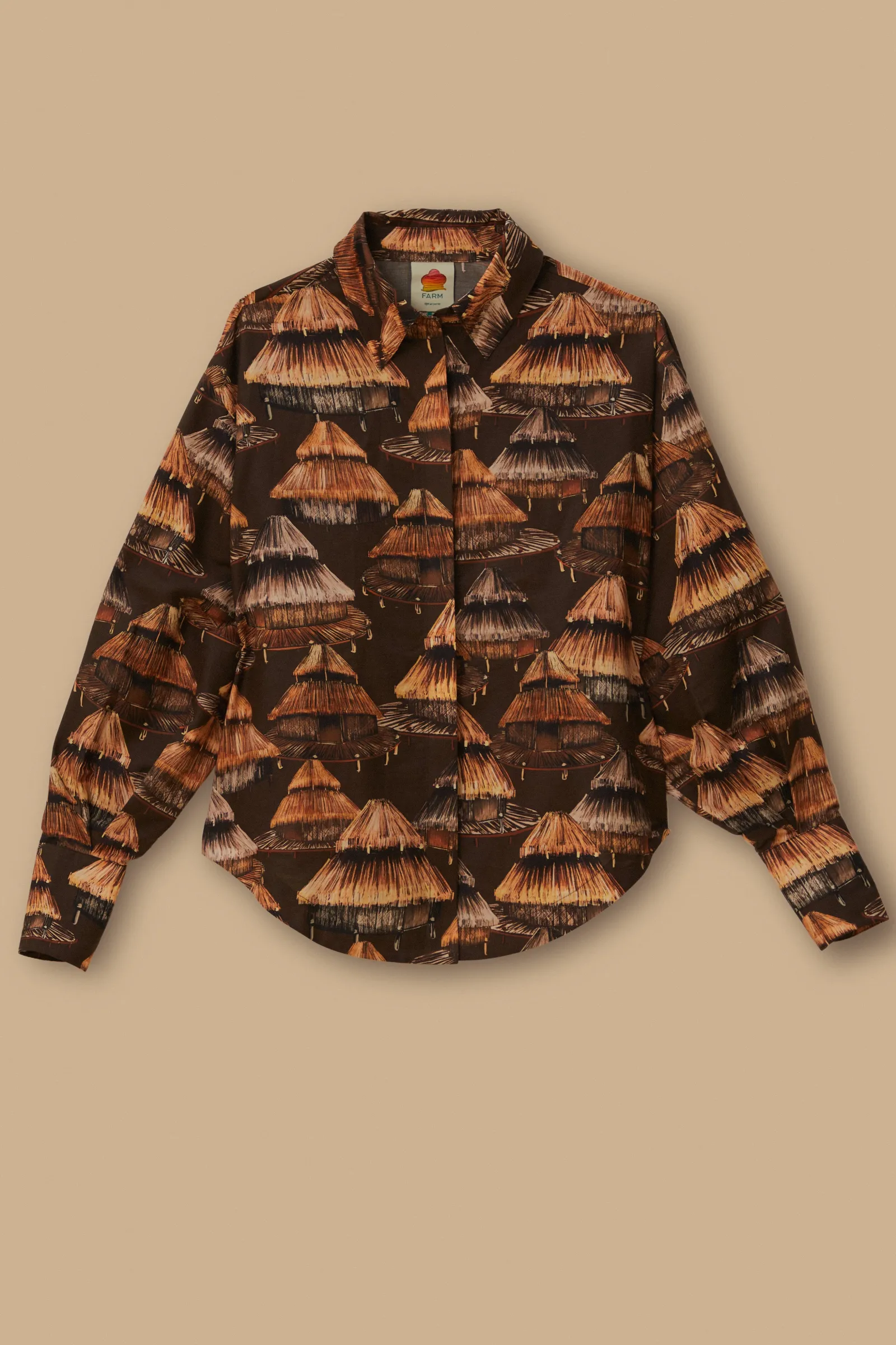 BROWN SHUHU SHIRT LONG SLEEVES