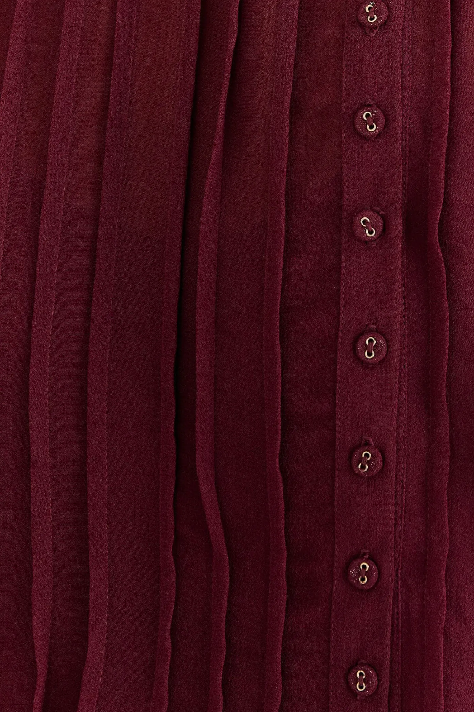 BURGUNDY RUFFLE BLOUSE
