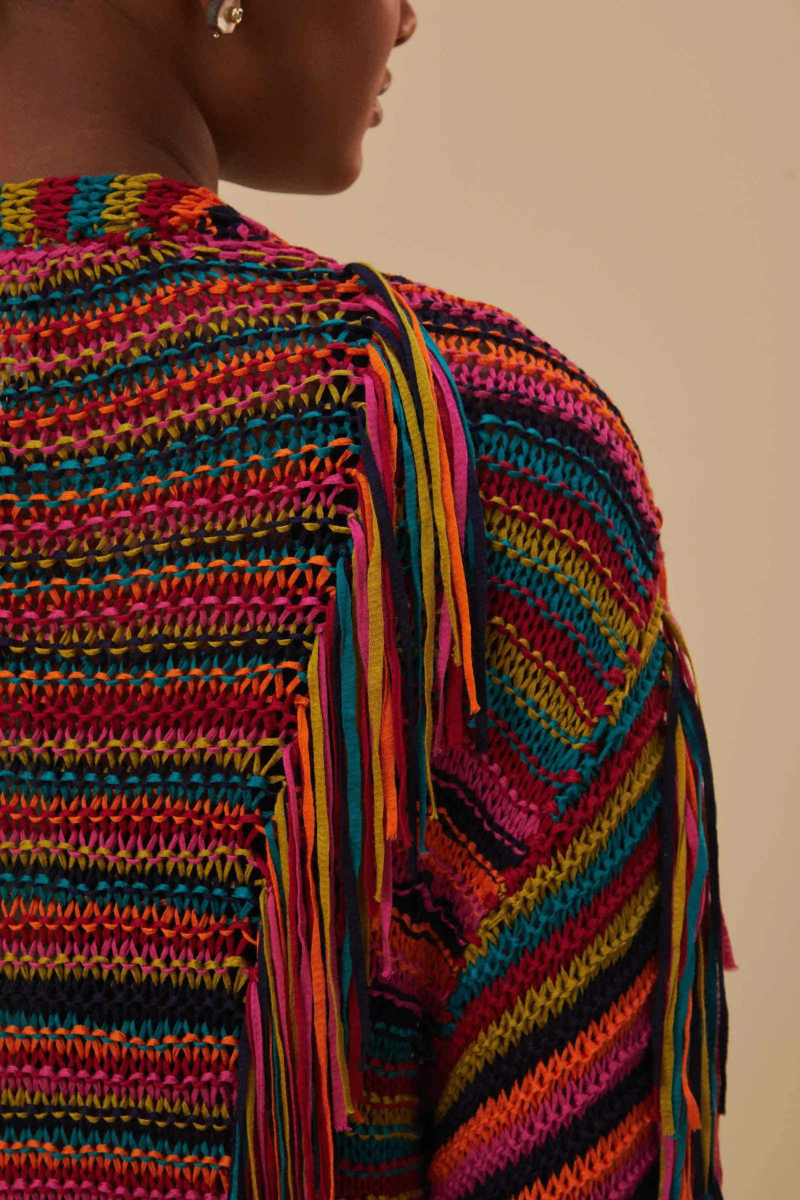 COLORFUL STRIPES KNIT CARDIGAN