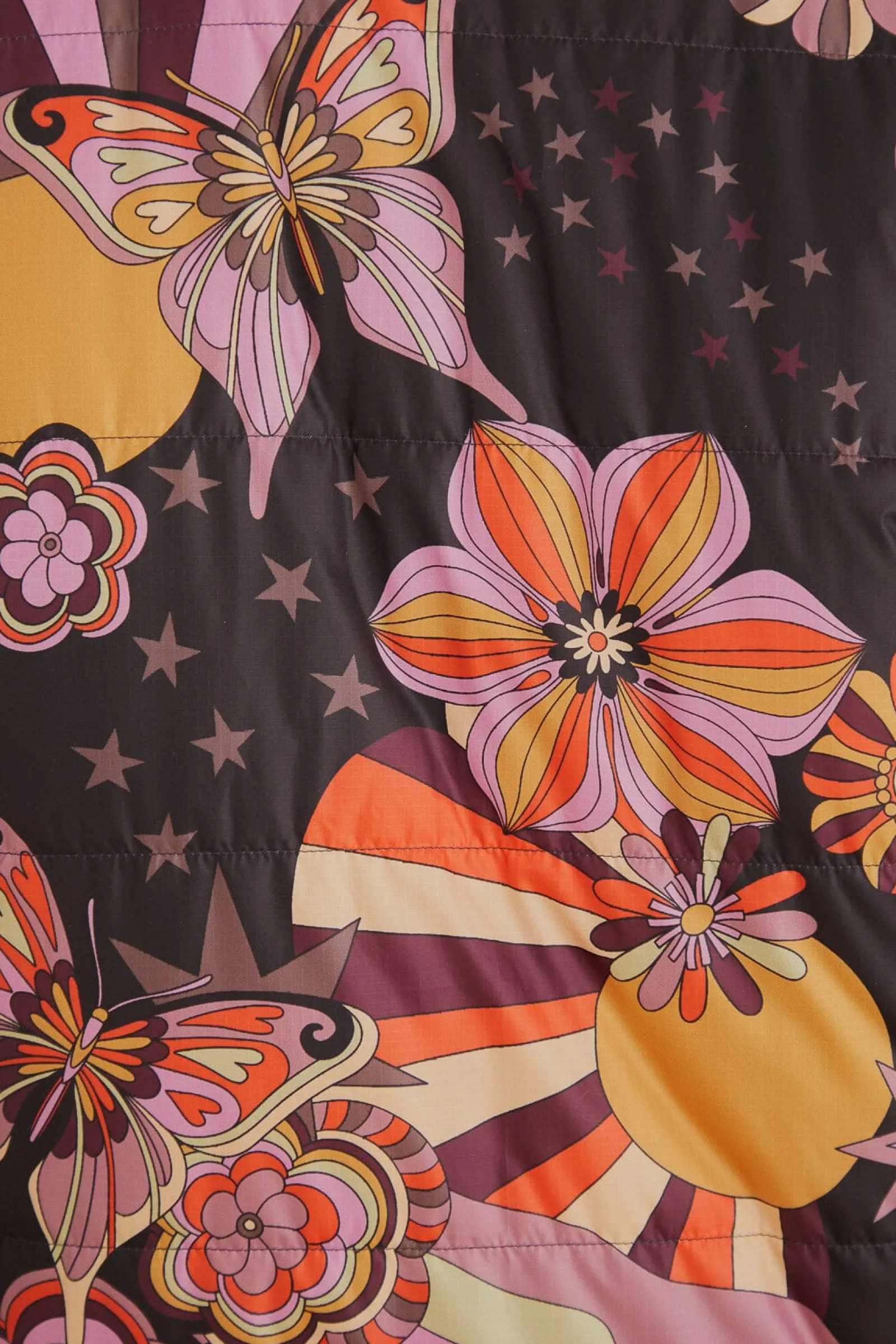 COLORFUL STRIPES KNIT REVERSIBLE PUFFER JACKET