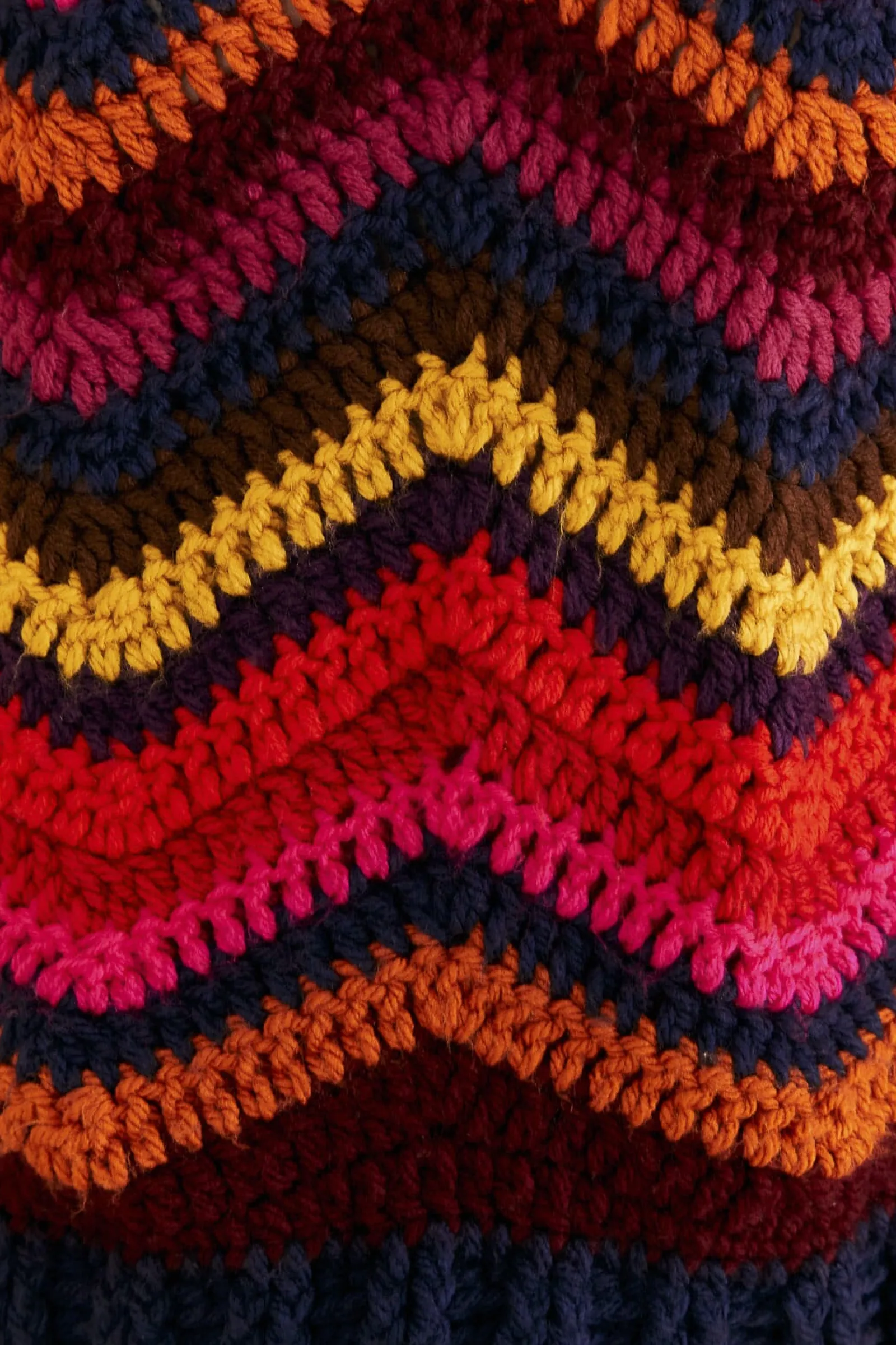  COLORFUL WAVES CROCHET HIGH NECK SWEATER