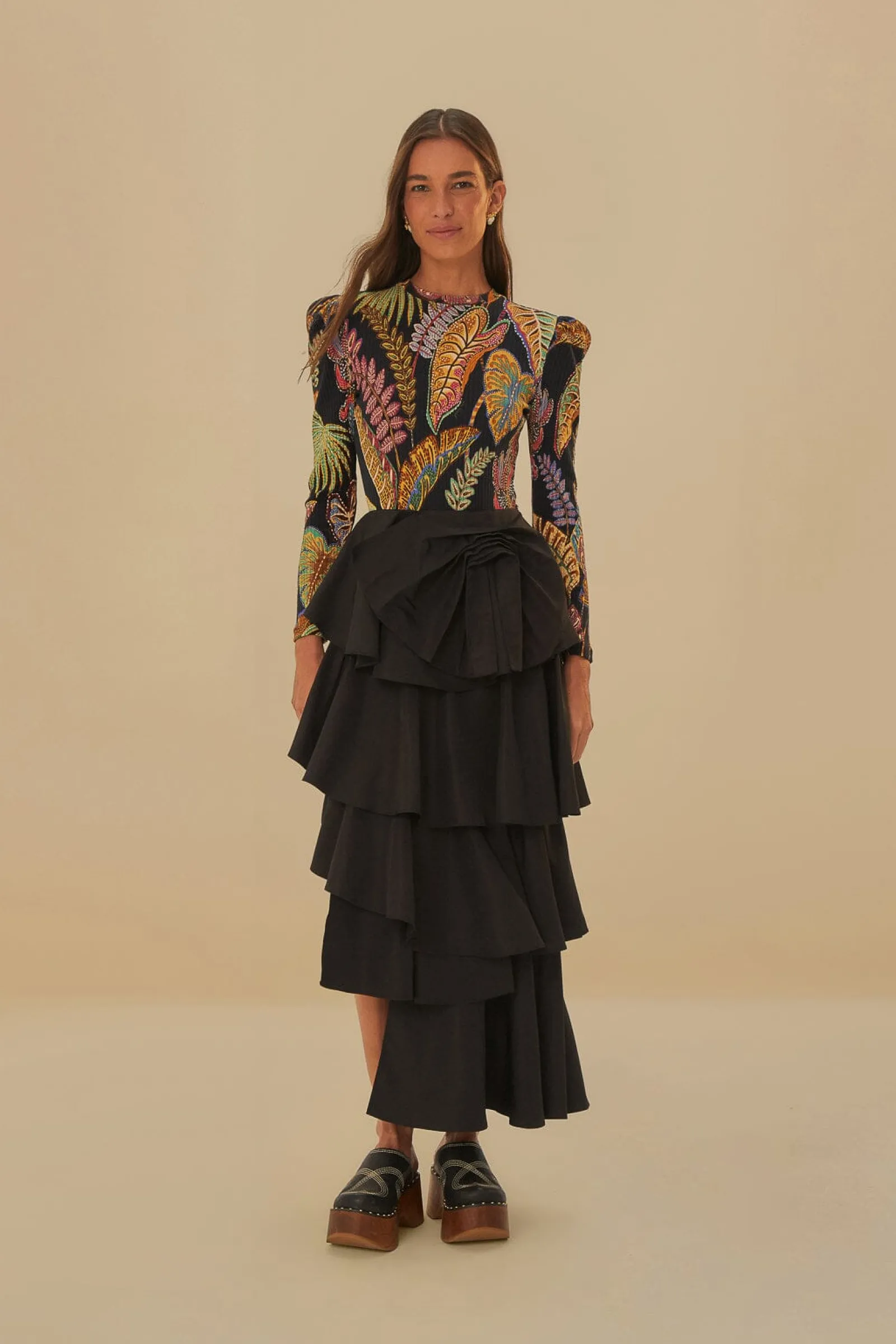 COOL FOLIAGE BLACK BODYSUIT