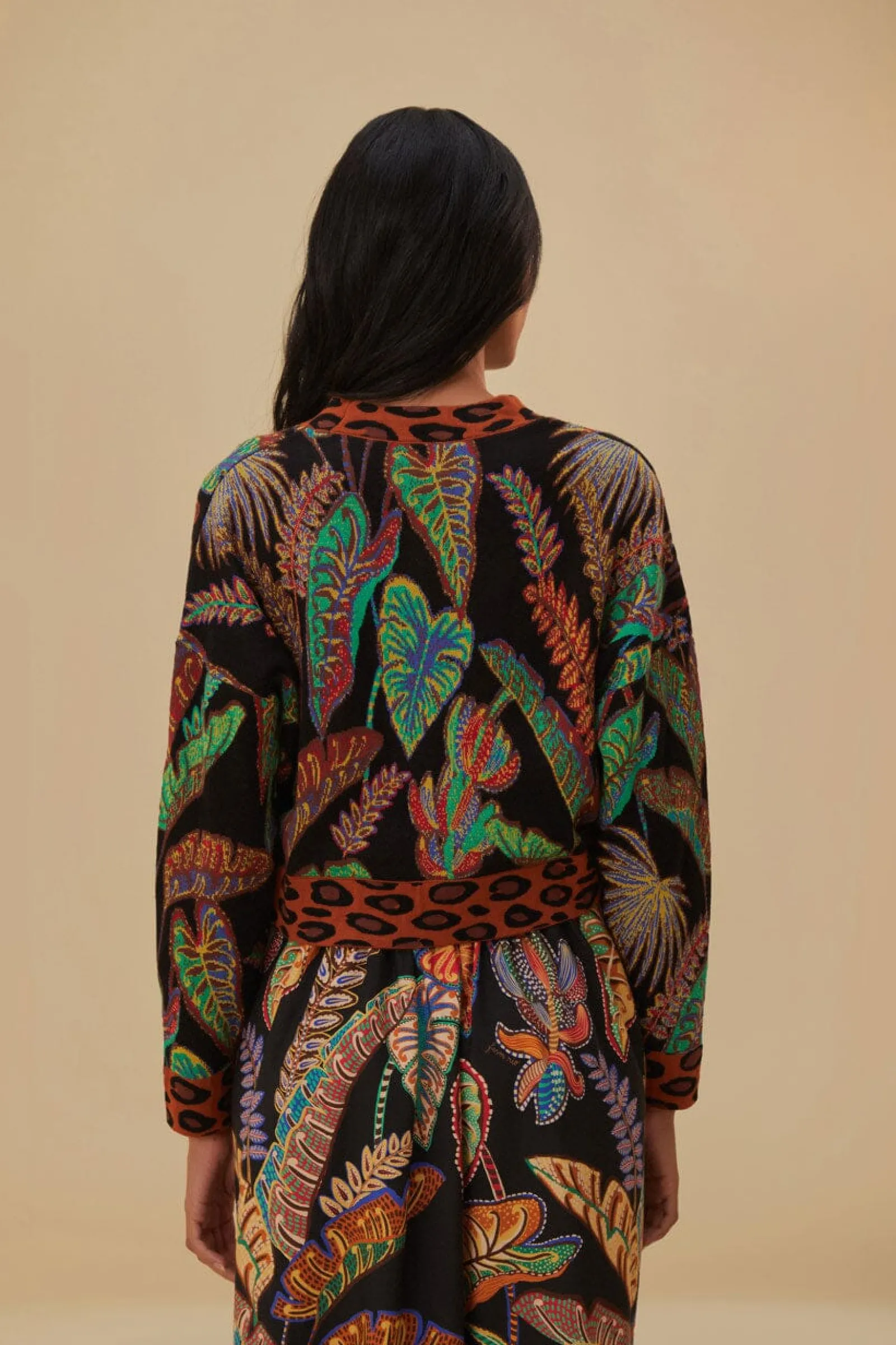 COOL FOLIAGE CROPPED KNIT CARDIGAN