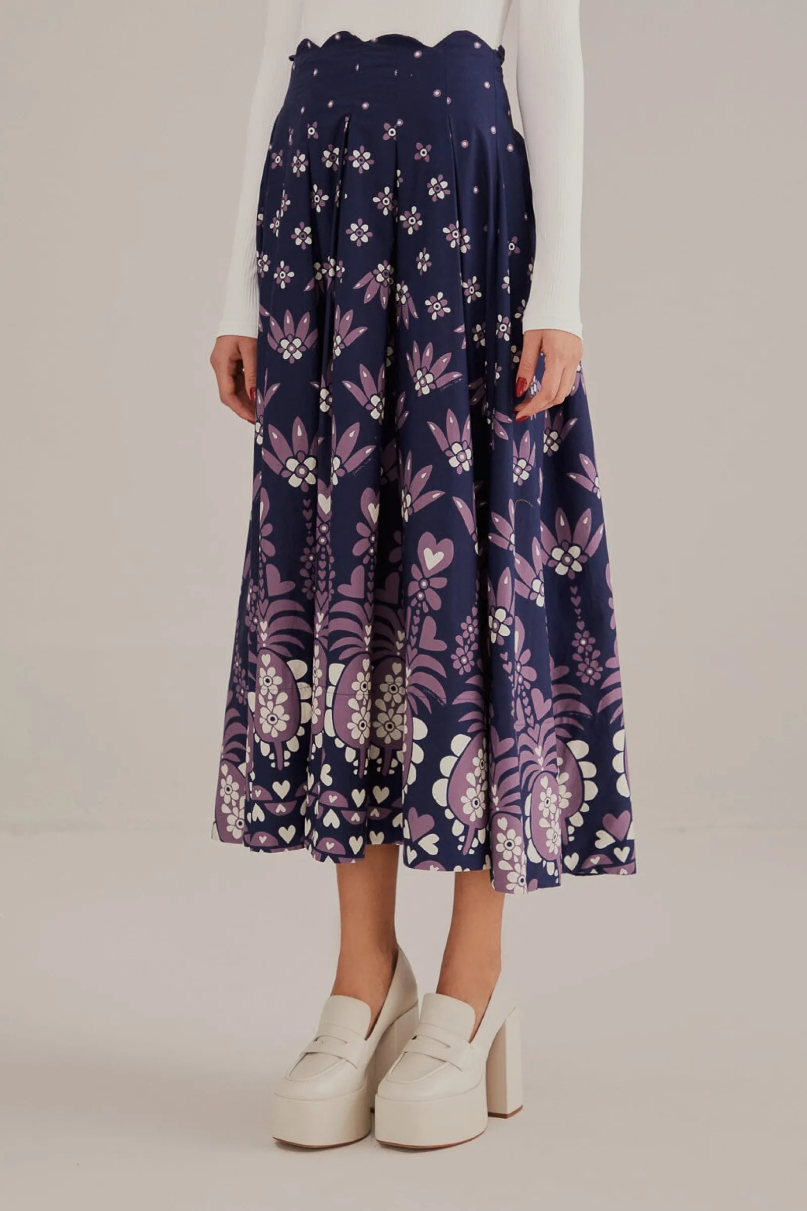 DARK BLUE AINIKA MARTINA MIDI SKIRT
