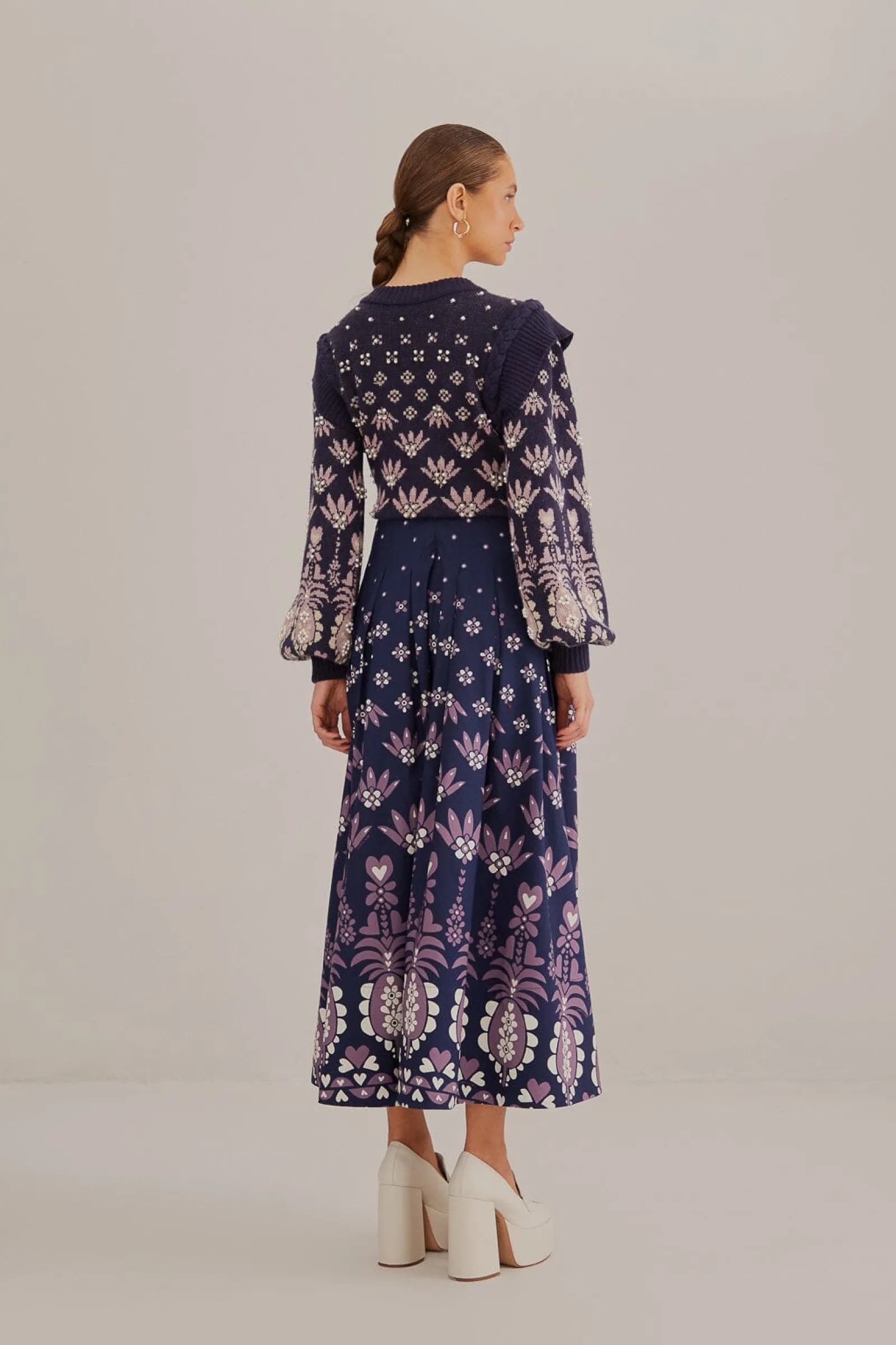 DARK BLUE AINIKA MARTINA MIDI SKIRT