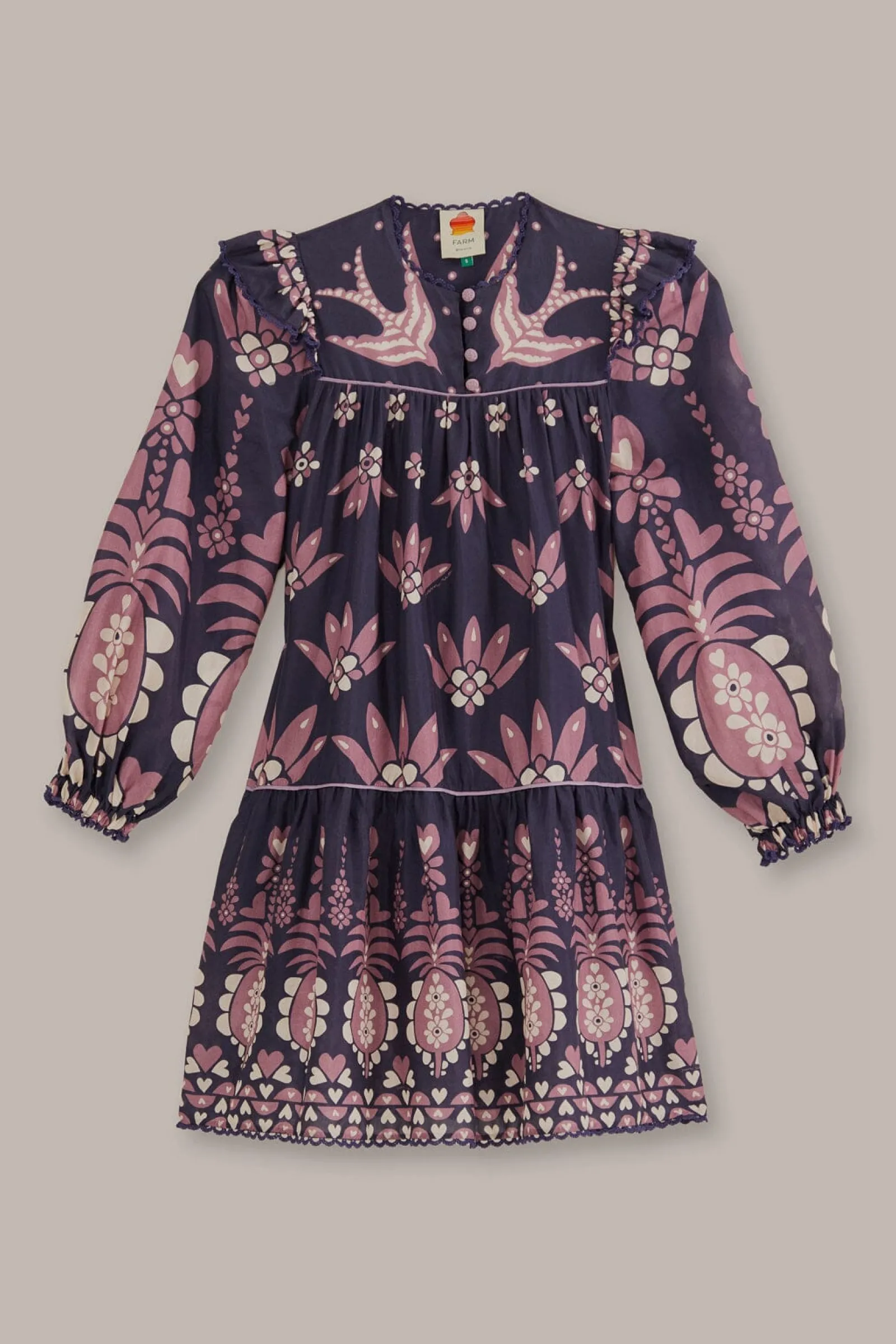 DARK BLUE AINIKA MARTINA LONG SLEEVE MINI DRESS