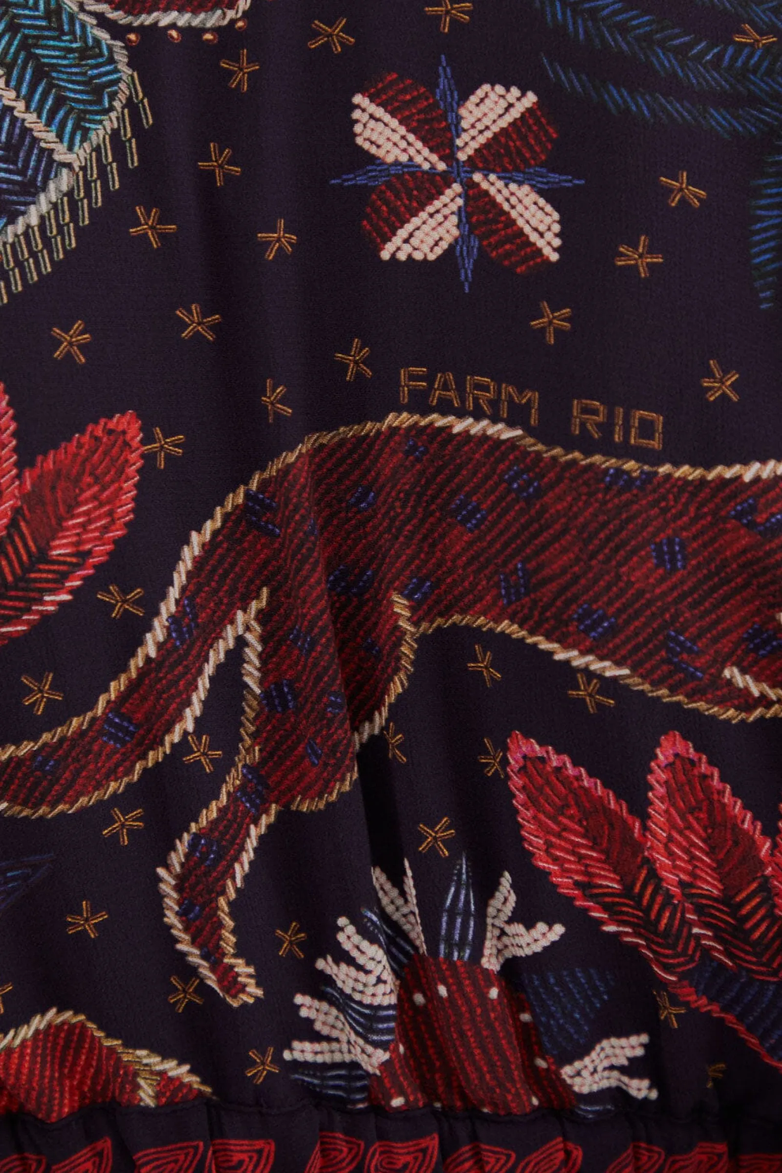 DARK BLUE TROPICAL SHINE CUT OUT MAXI DRESS