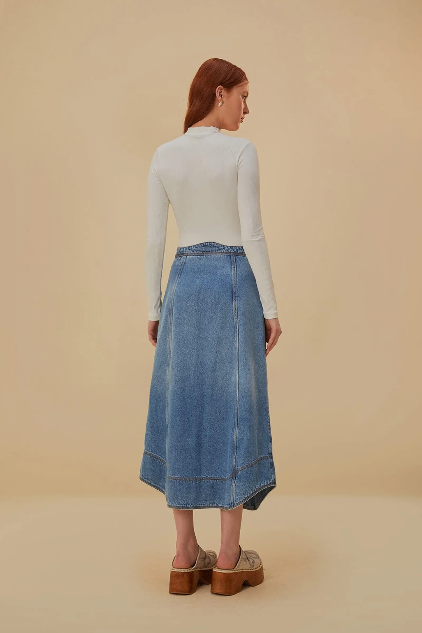 DENIM WAVE SKIRT