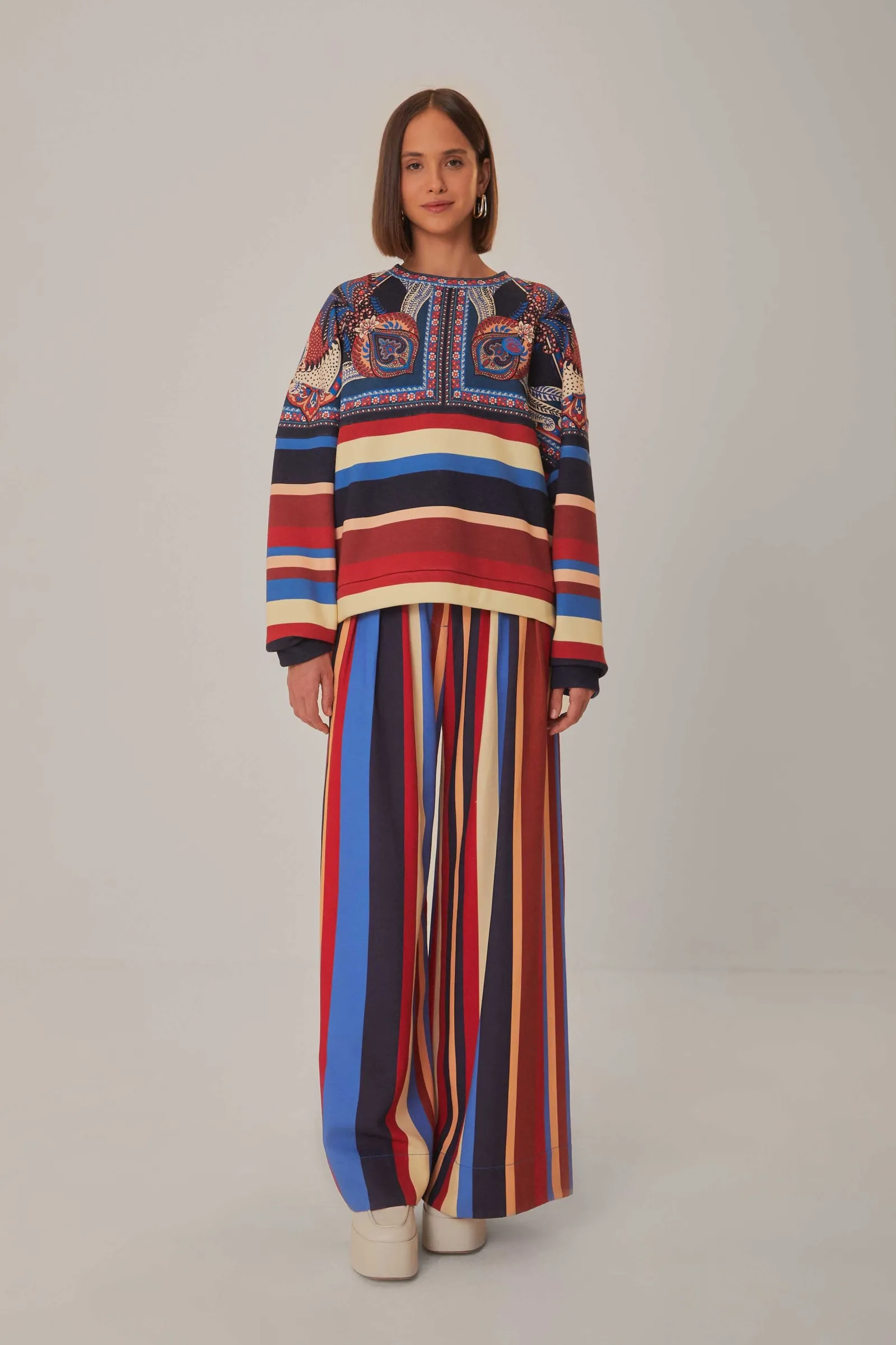 ENERGY SCARF MIXED PRINT SWEATSHIRT