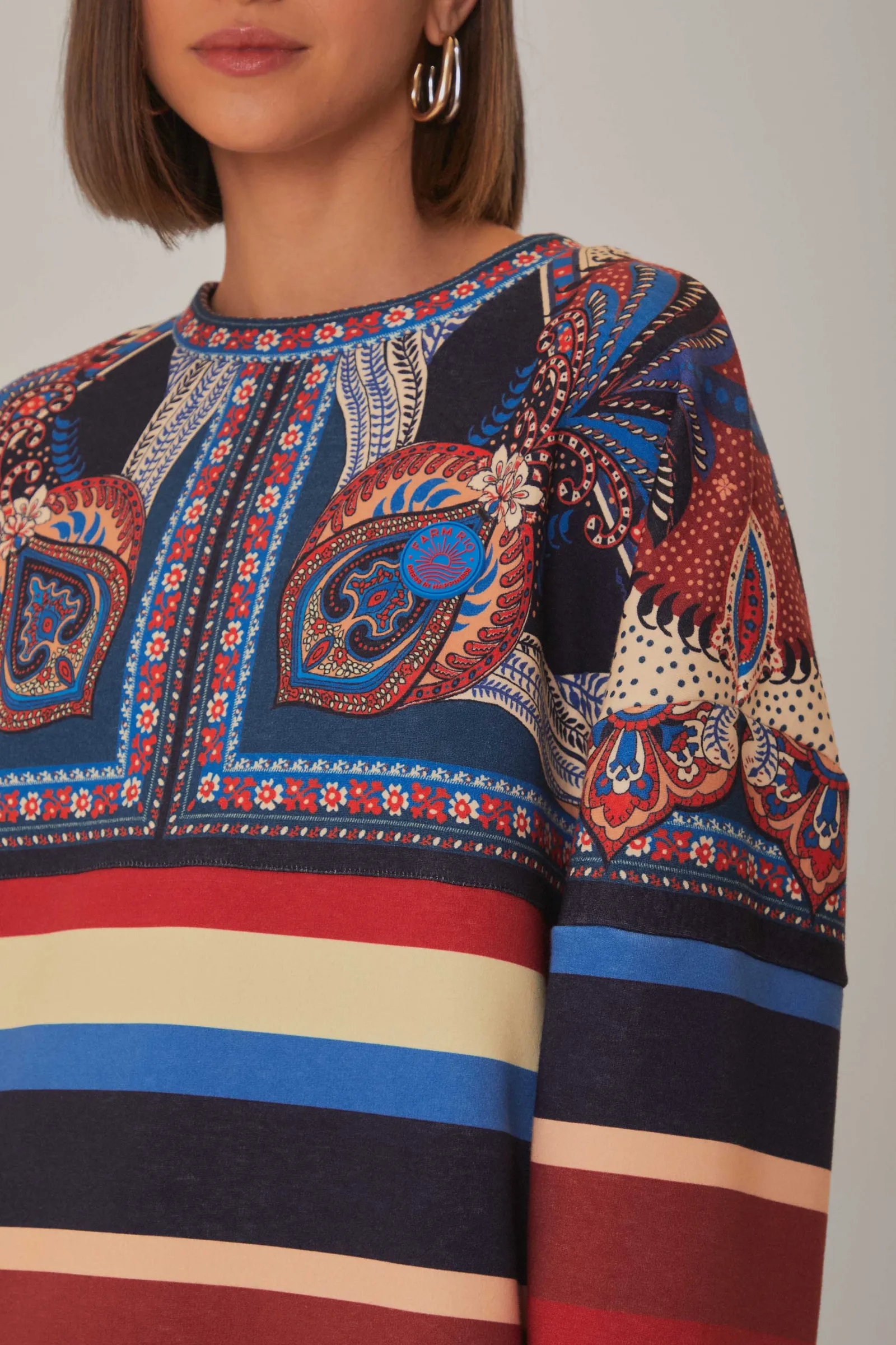 ENERGY SCARF MIXED PRINT SWEATSHIRT