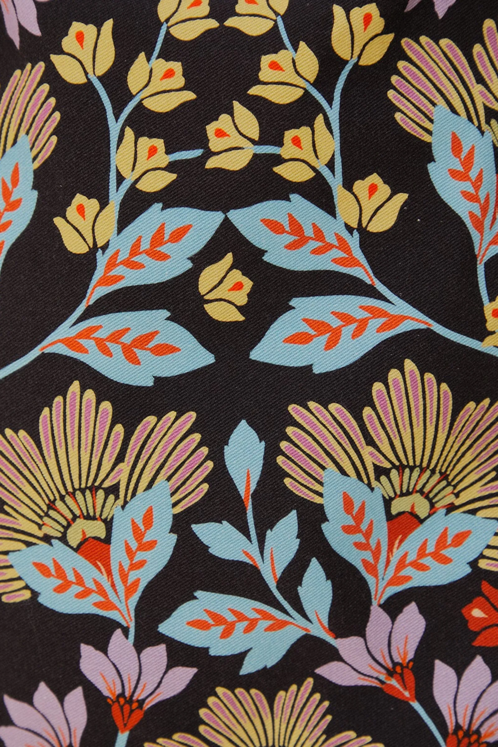 FLOWERY BLACK MINI SKIRT