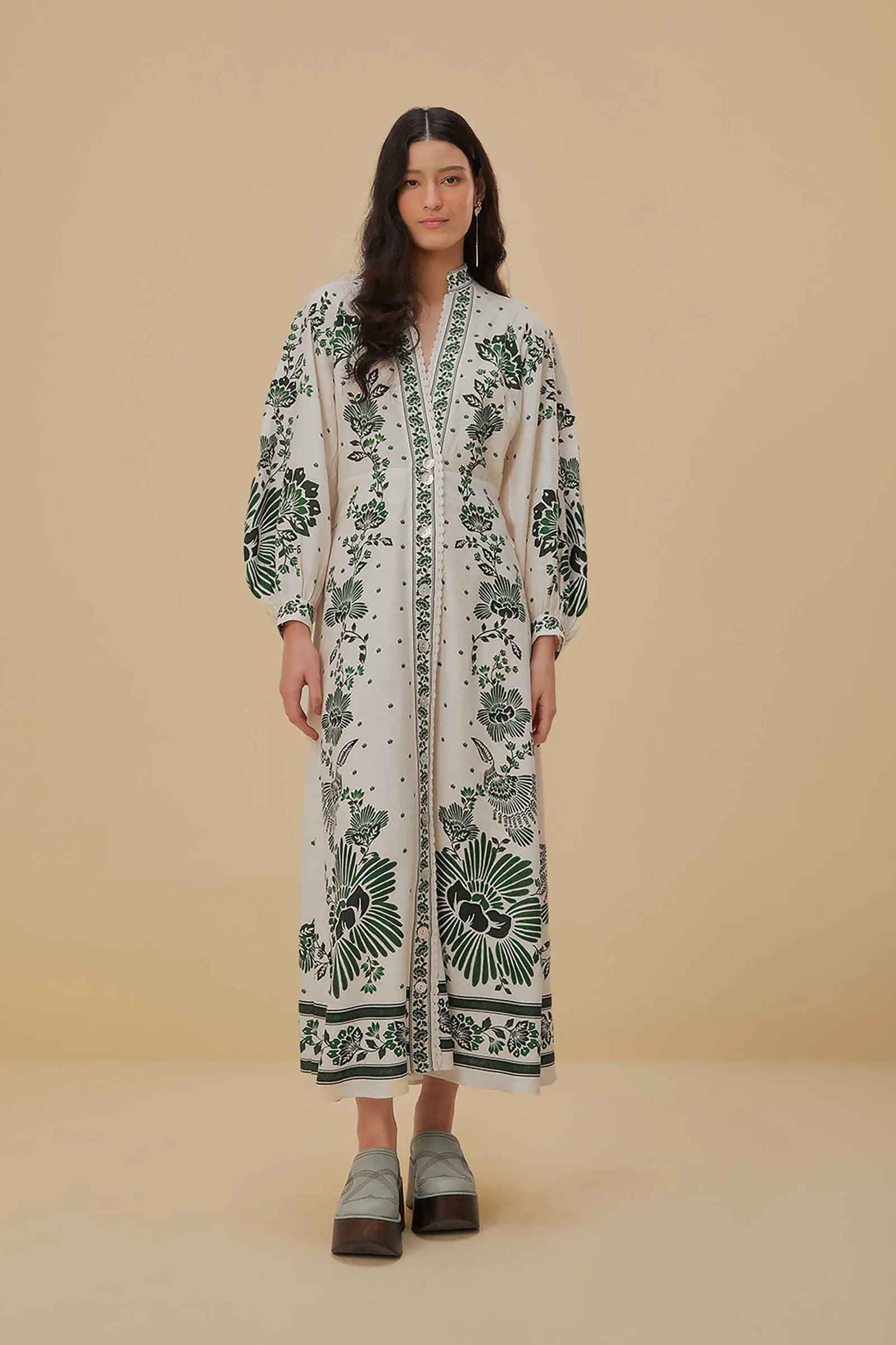 FOREST SOUL OFF-WHITE MAXI DRESS