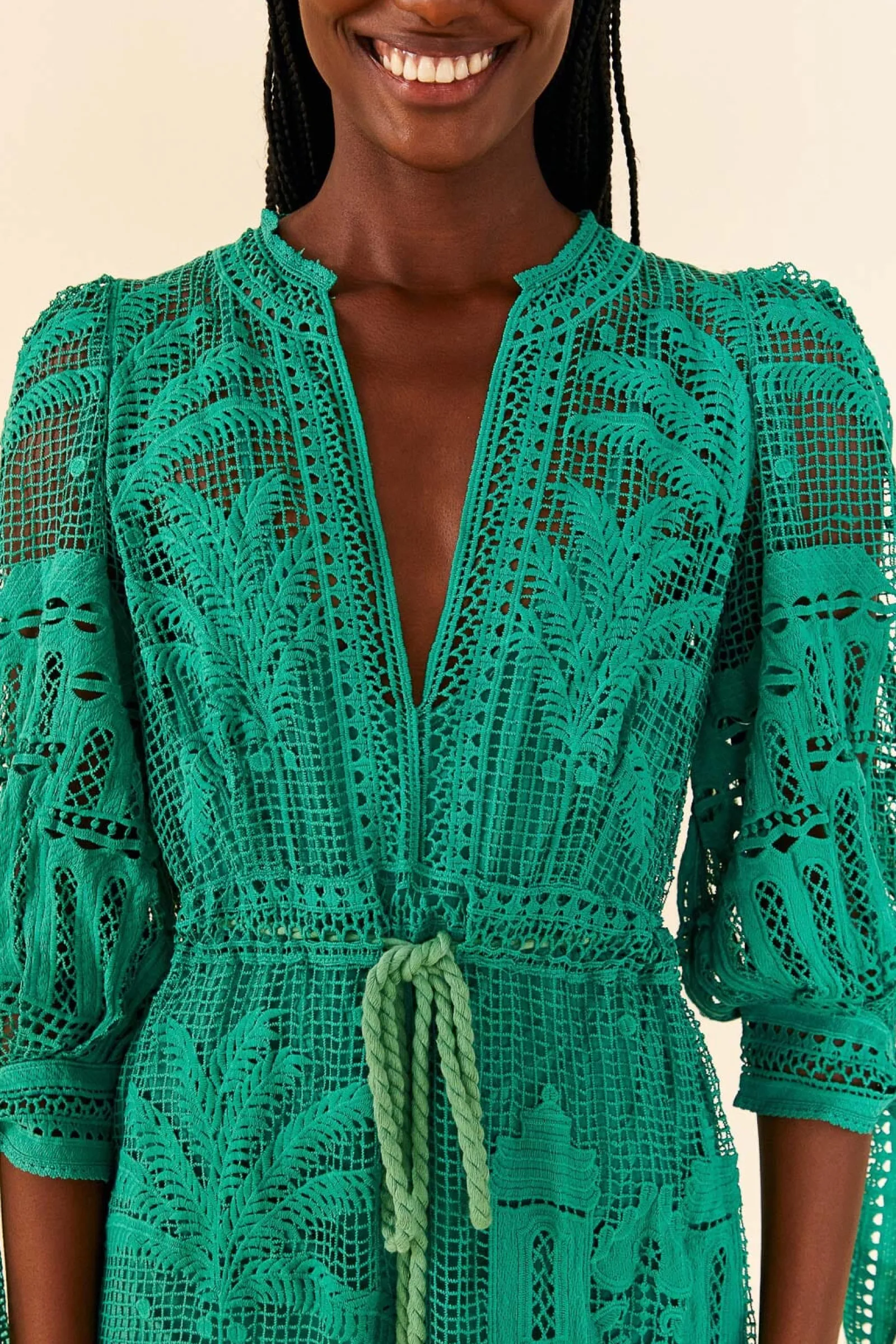 GREEN MORADA BOA GUIPURE DRESS