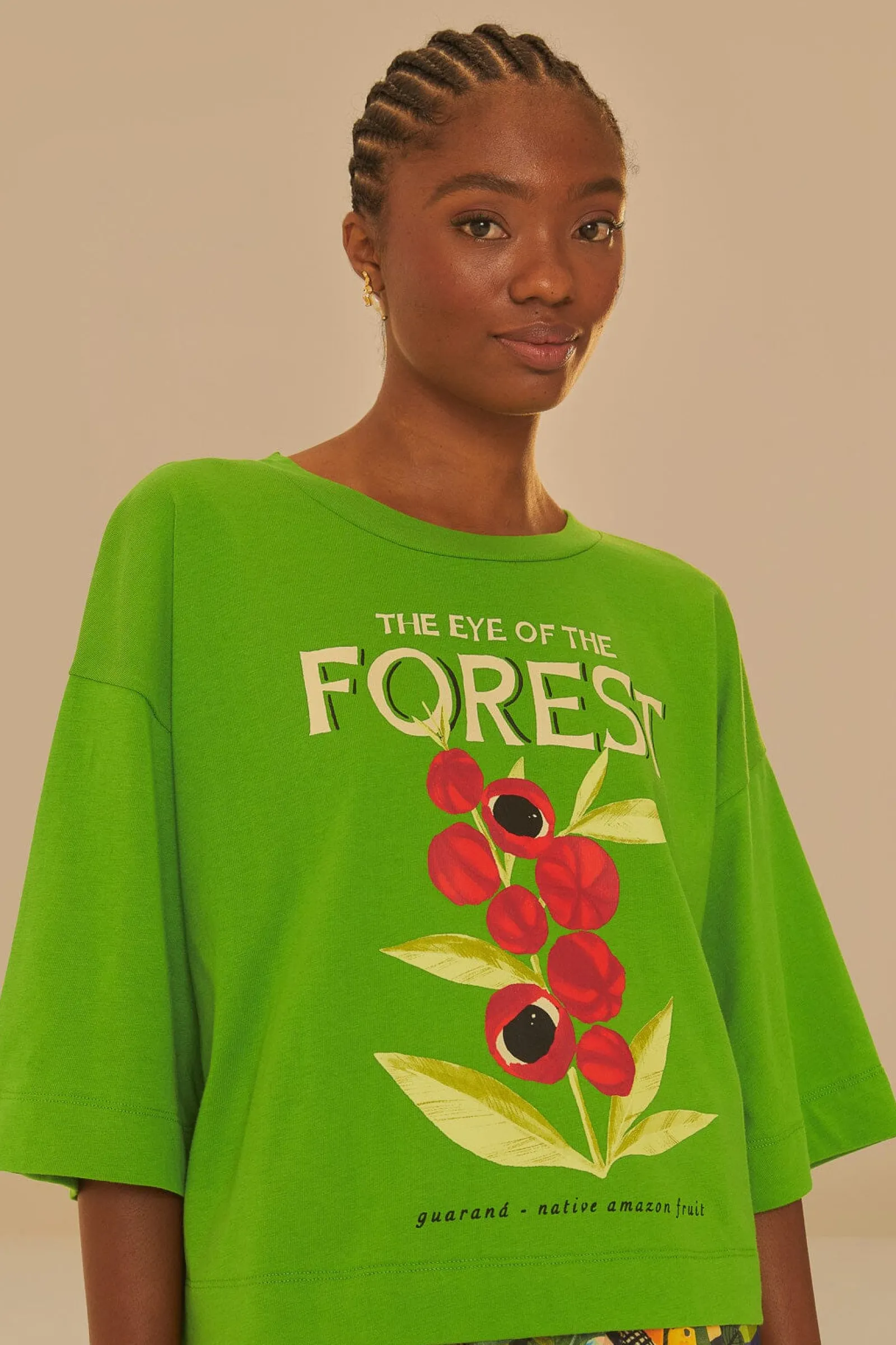  GREEN THE EYE OF THE FOREST ORGANIC COTTON T-SHIRT