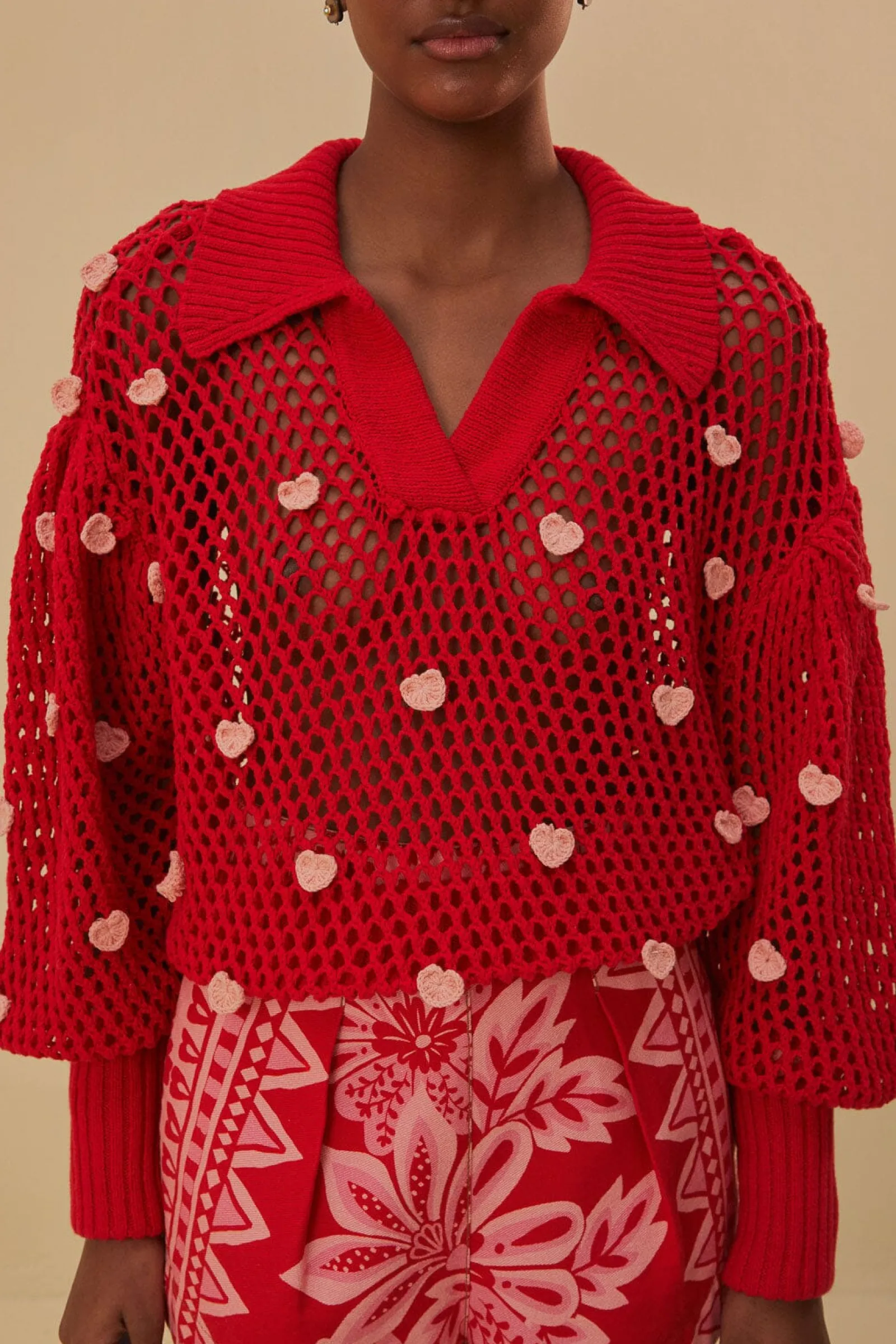  HANDMADE HEARTS KNIT SWEATER