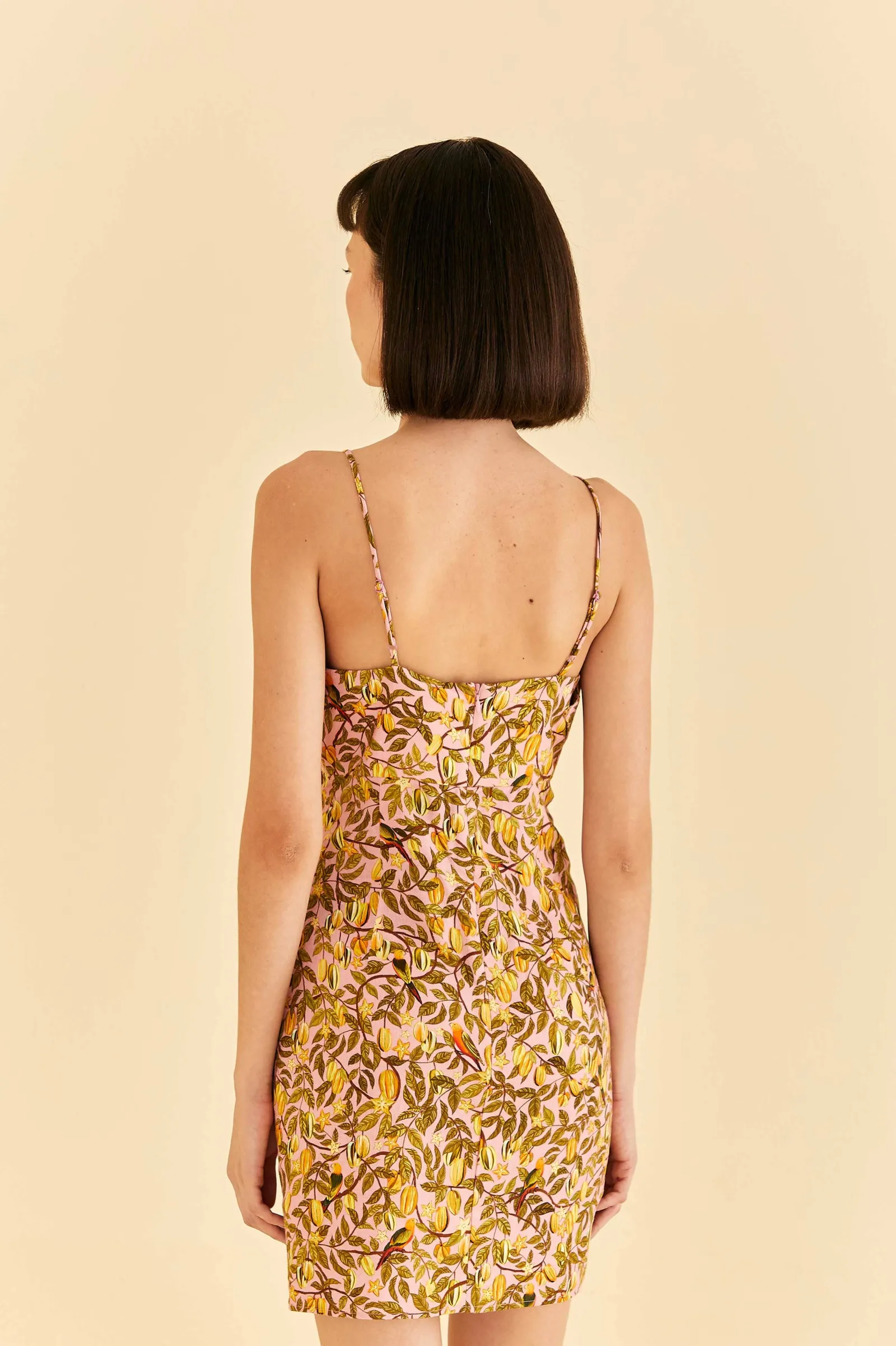 LIGHT PINK STAR FRUIT FLOWER MINI DRESS