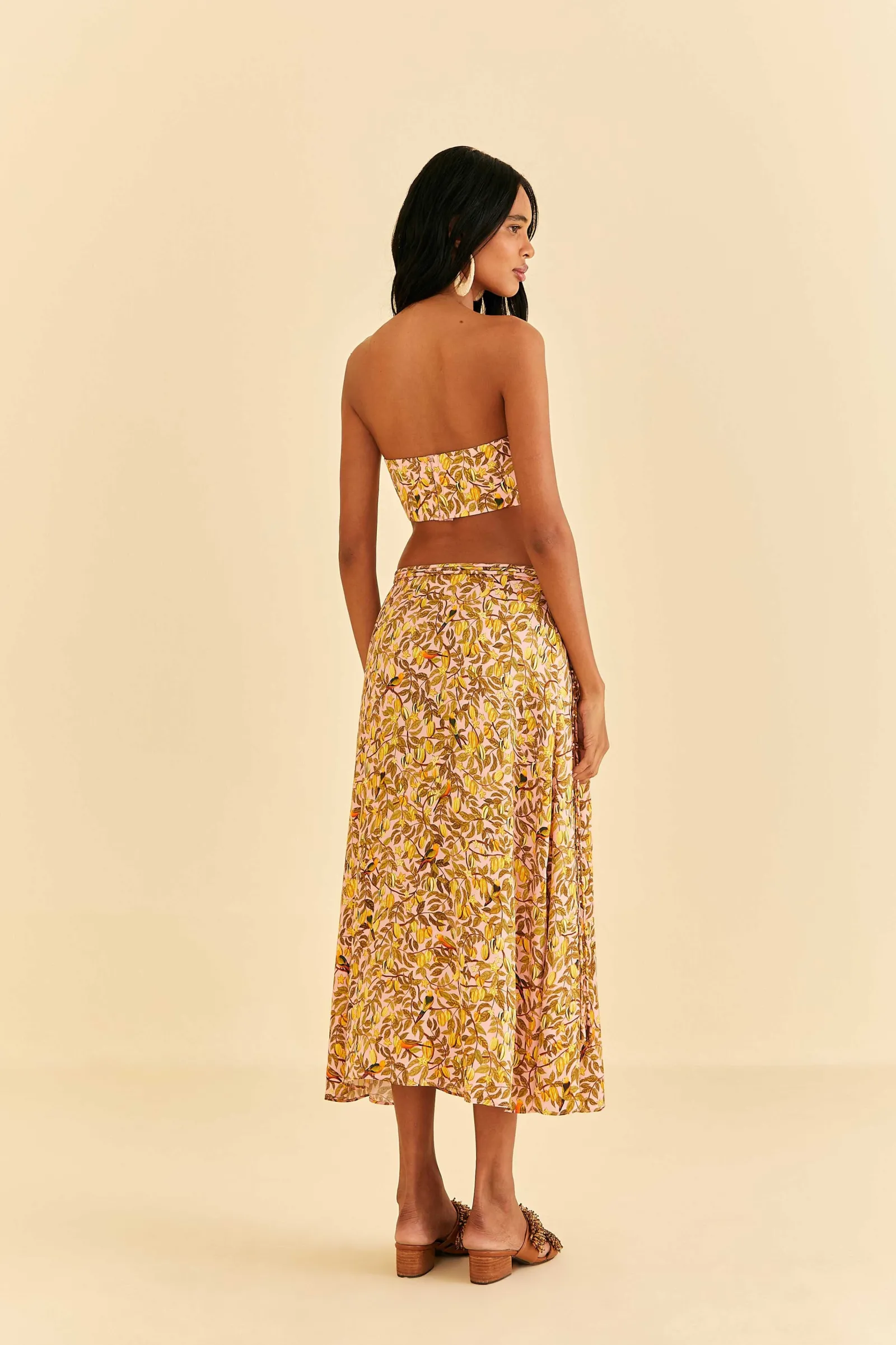 LIGHT PINK STAR FRUIT MIDI SKIRT