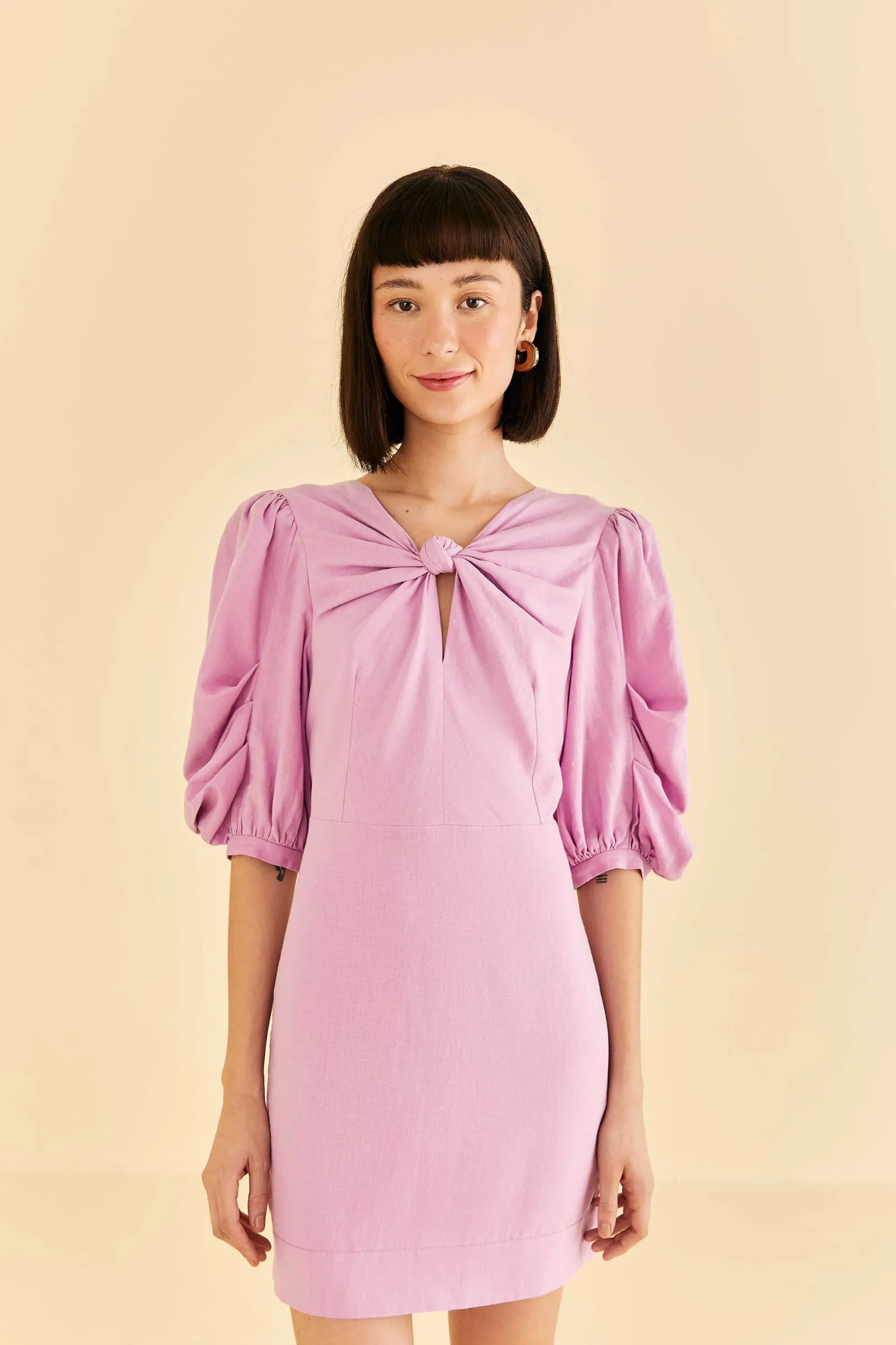  LILAC SHORT SLEEVE MINI DRESS