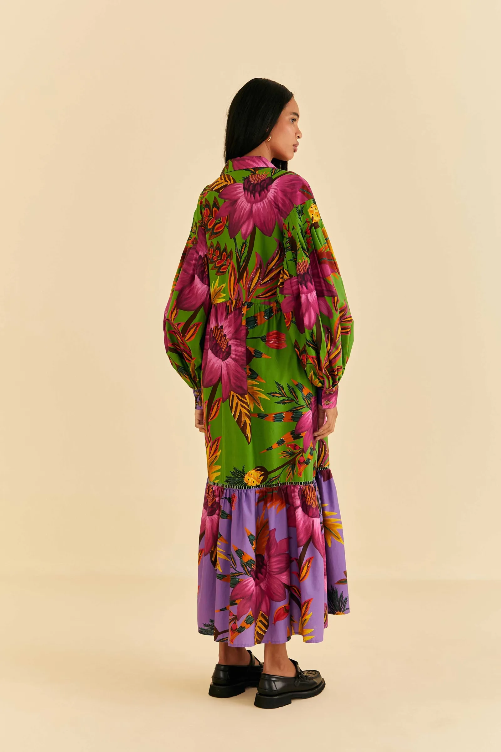 MAXI FLOWERS ORGANIC COTTON MAXI DRESS