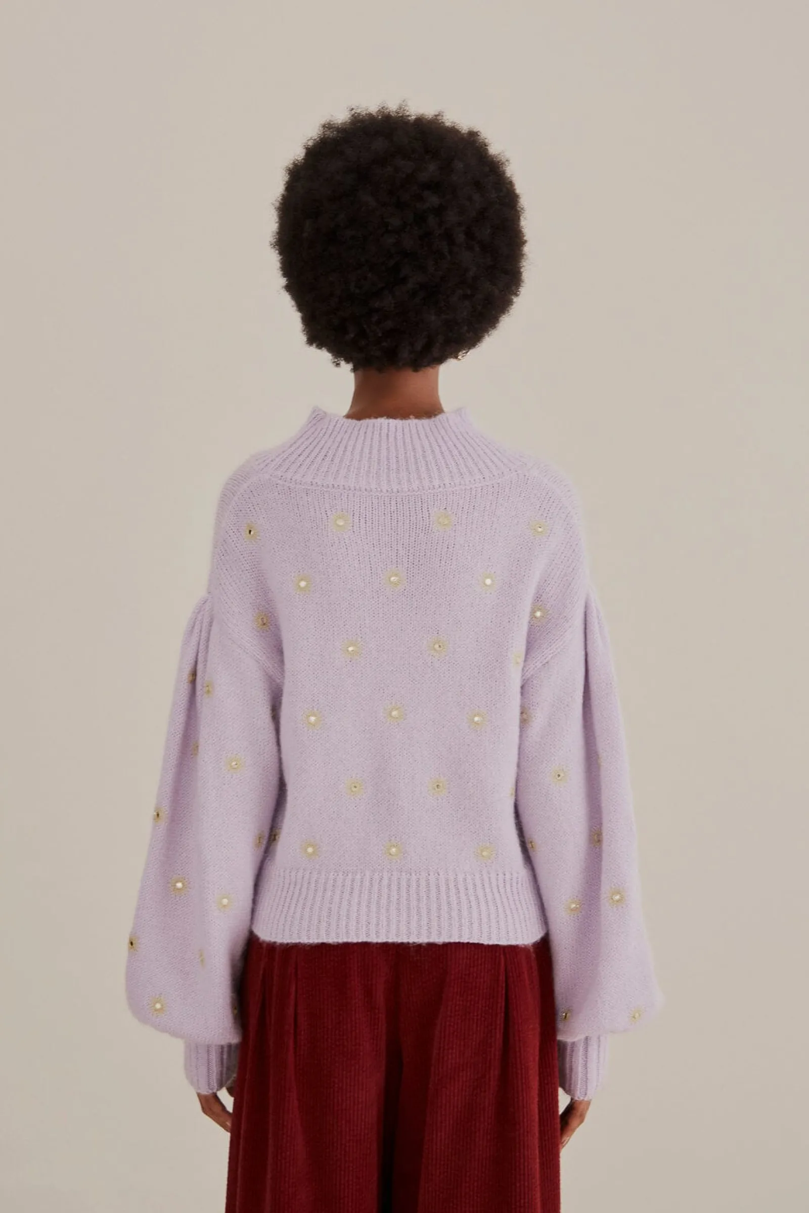 MIRROR EMBROIDERED KNIT SWEATER