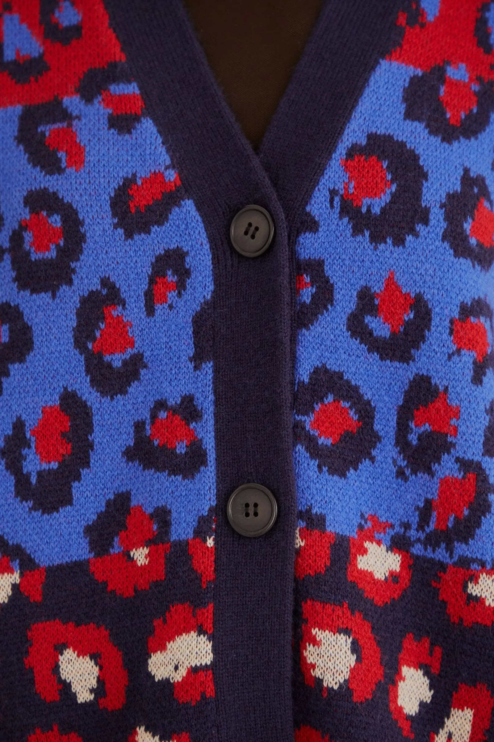 MIXED LEOPARDS KNIT CARDIGAN