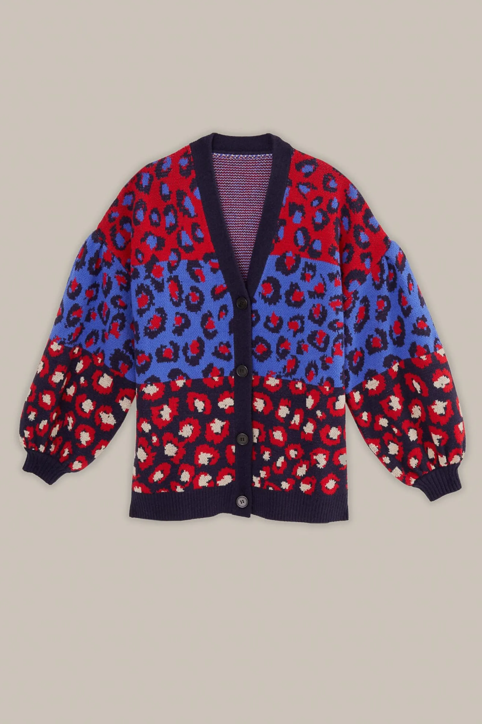 MIXED LEOPARDS KNIT CARDIGAN