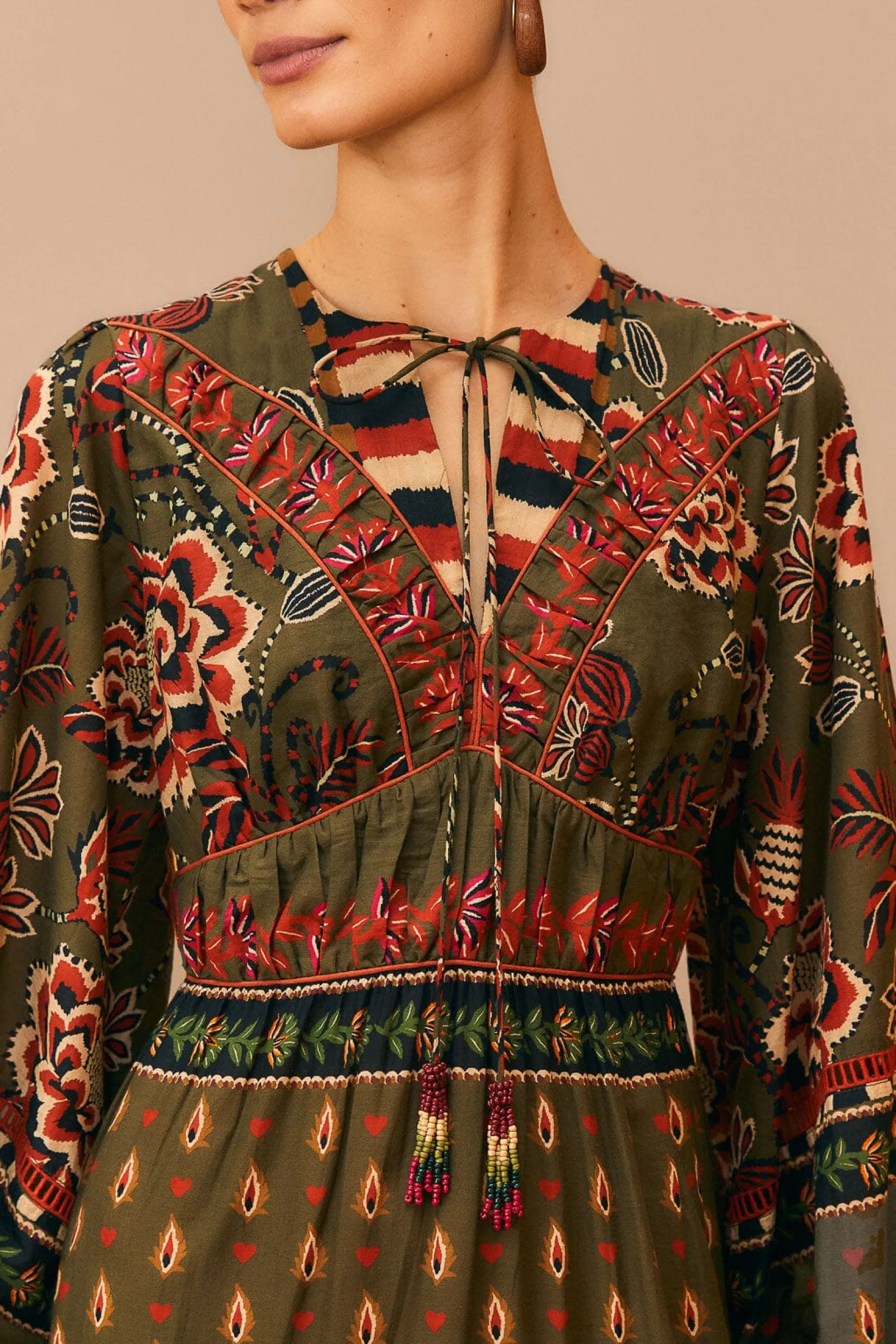 MULTICOLOR AINIKA FLORAL GARDEN MAXI DRESS