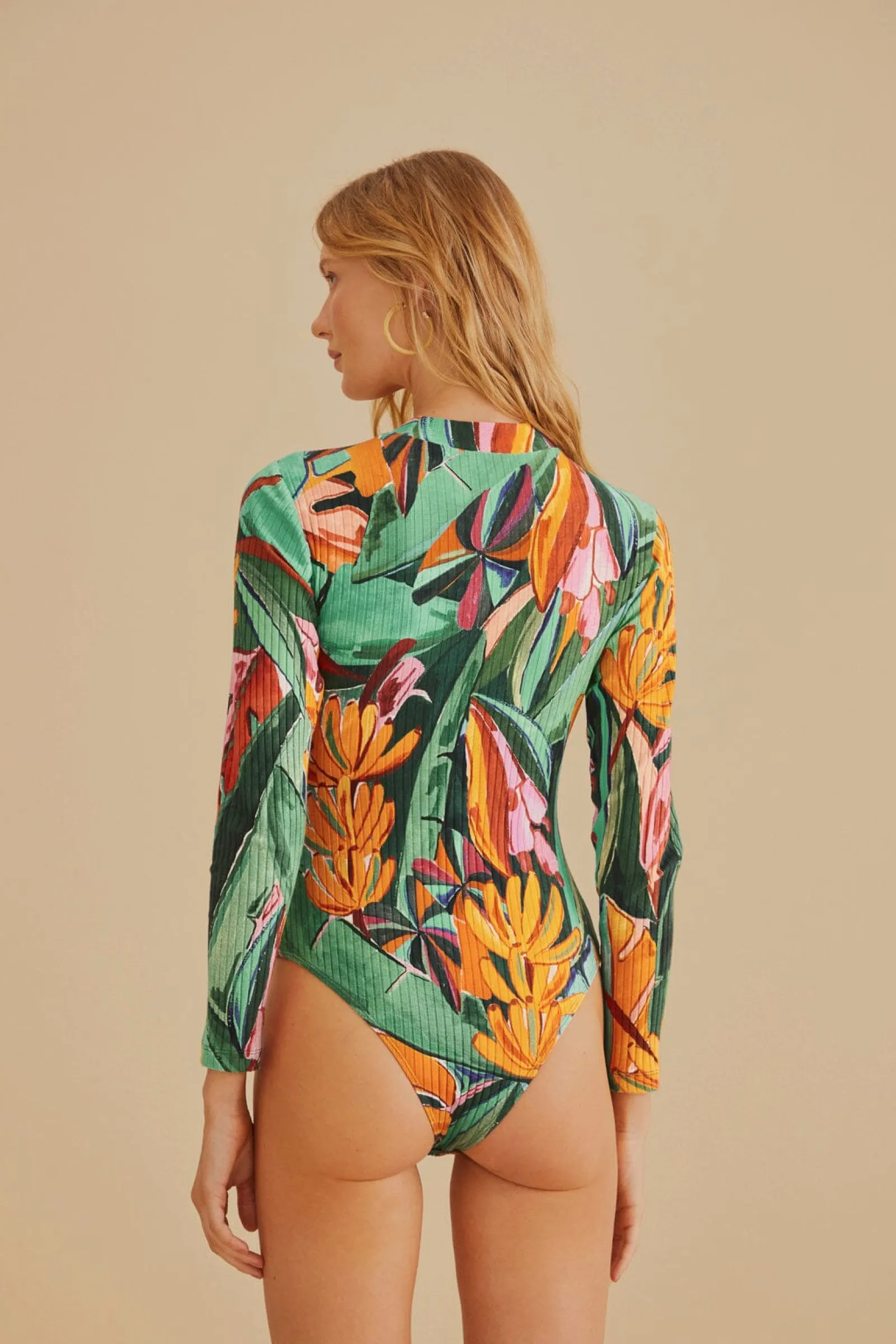  MULTICOLOR BANANA FOLIAGE ORGANIC COTTON BODYSUIT