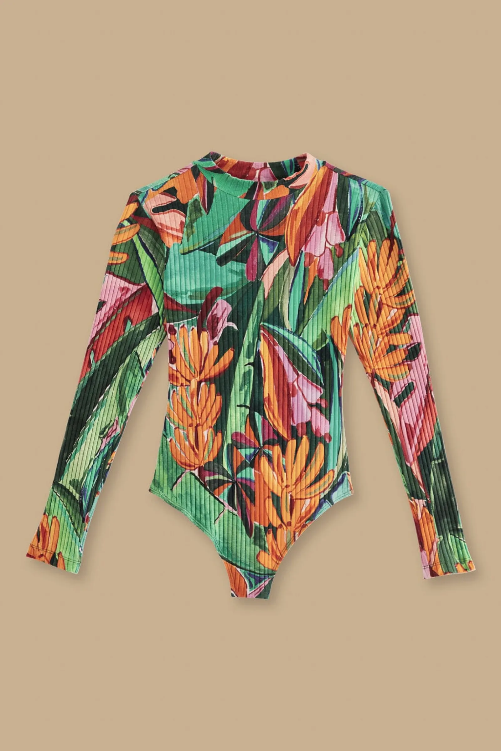  MULTICOLOR BANANA FOLIAGE ORGANIC COTTON BODYSUIT