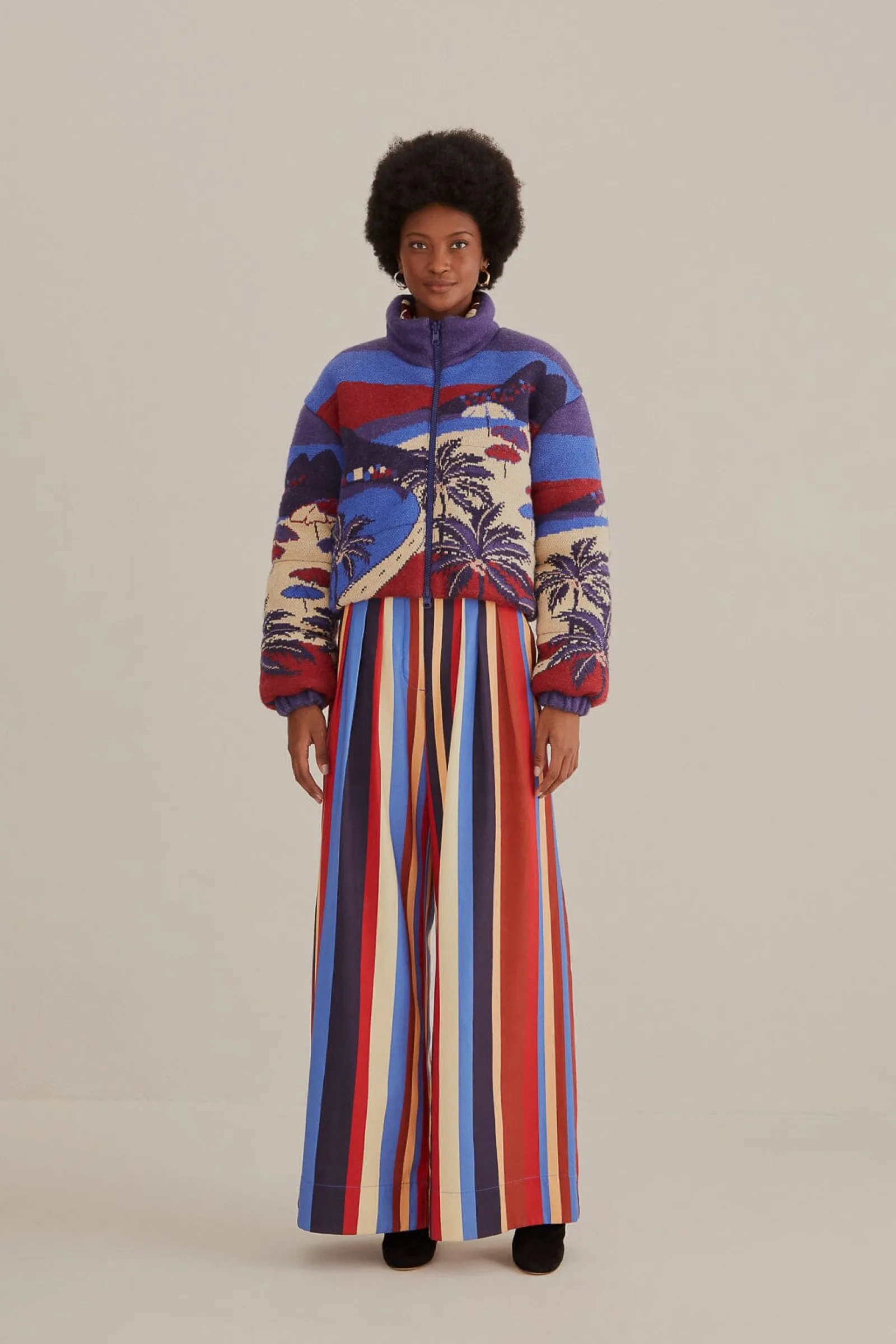  MULTICOLOR WINTER STRIPES TAILORED PANTS